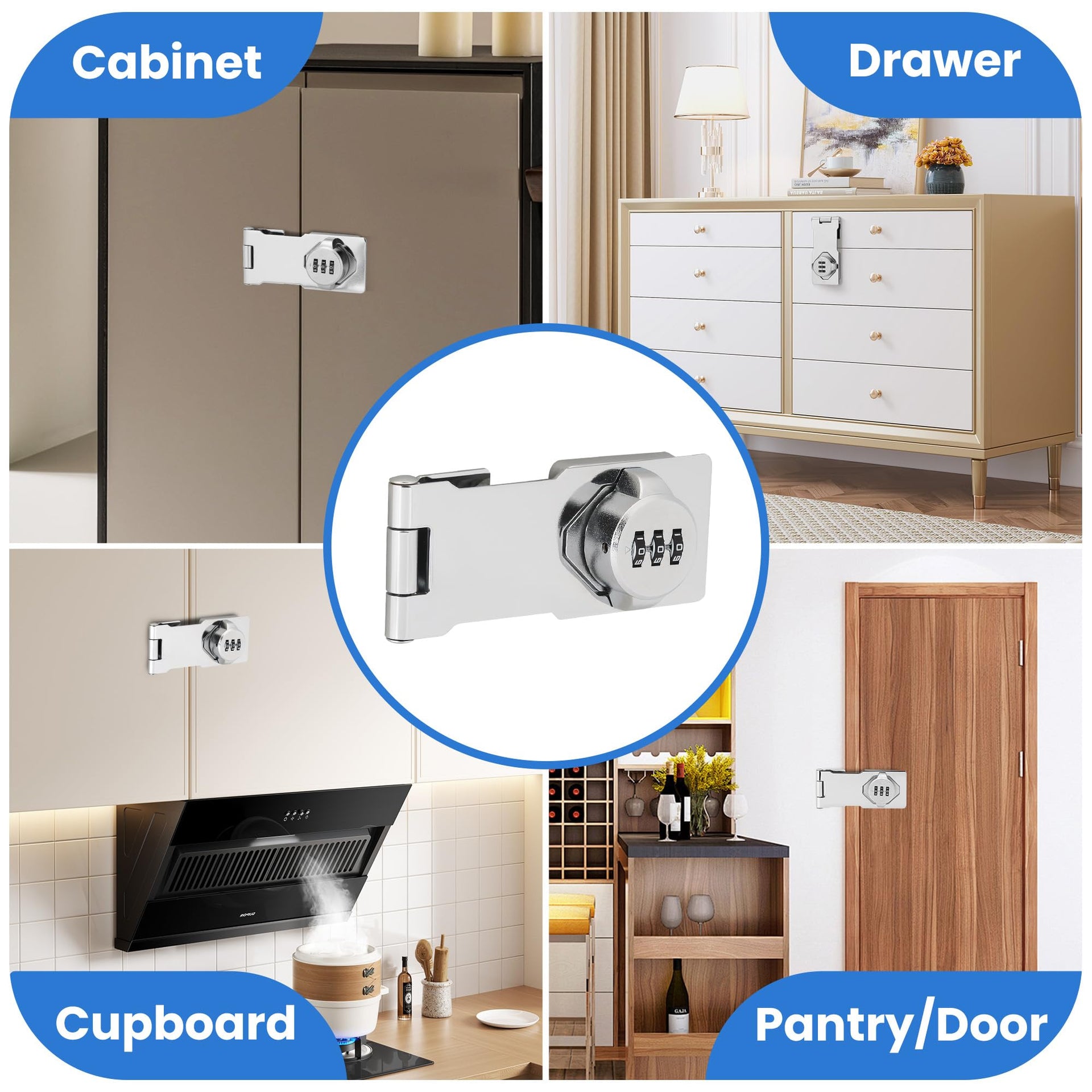 Keyless Cabinet Lock with Combination Code (2 Count)
