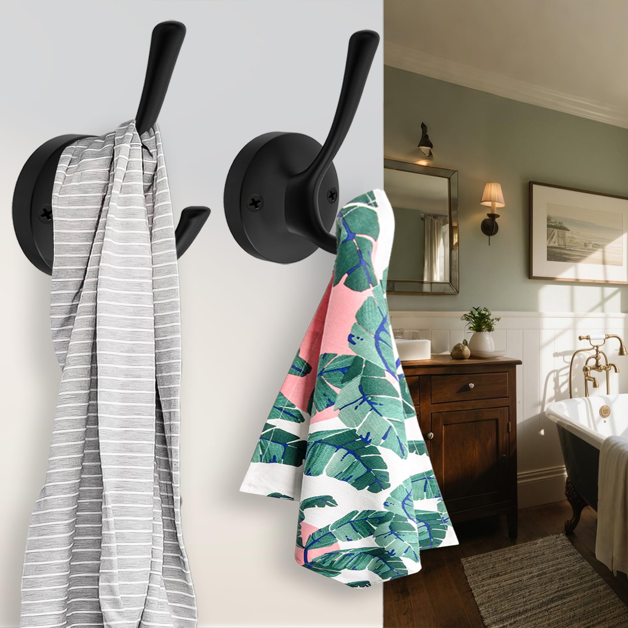 Black Towel Hooks for Wall
