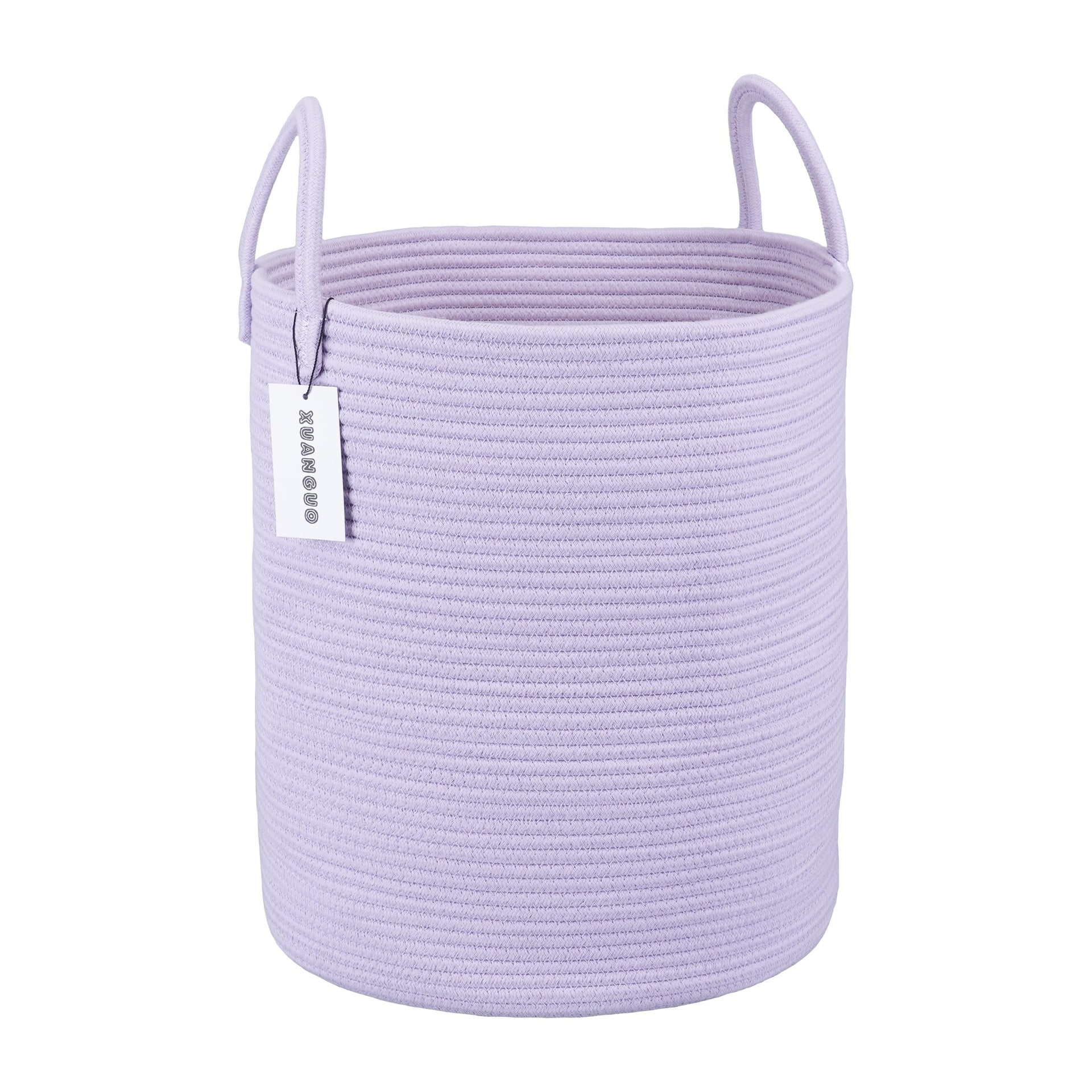 Rope Laundry Basket Hamper for Clothes Large Purple or Lavender