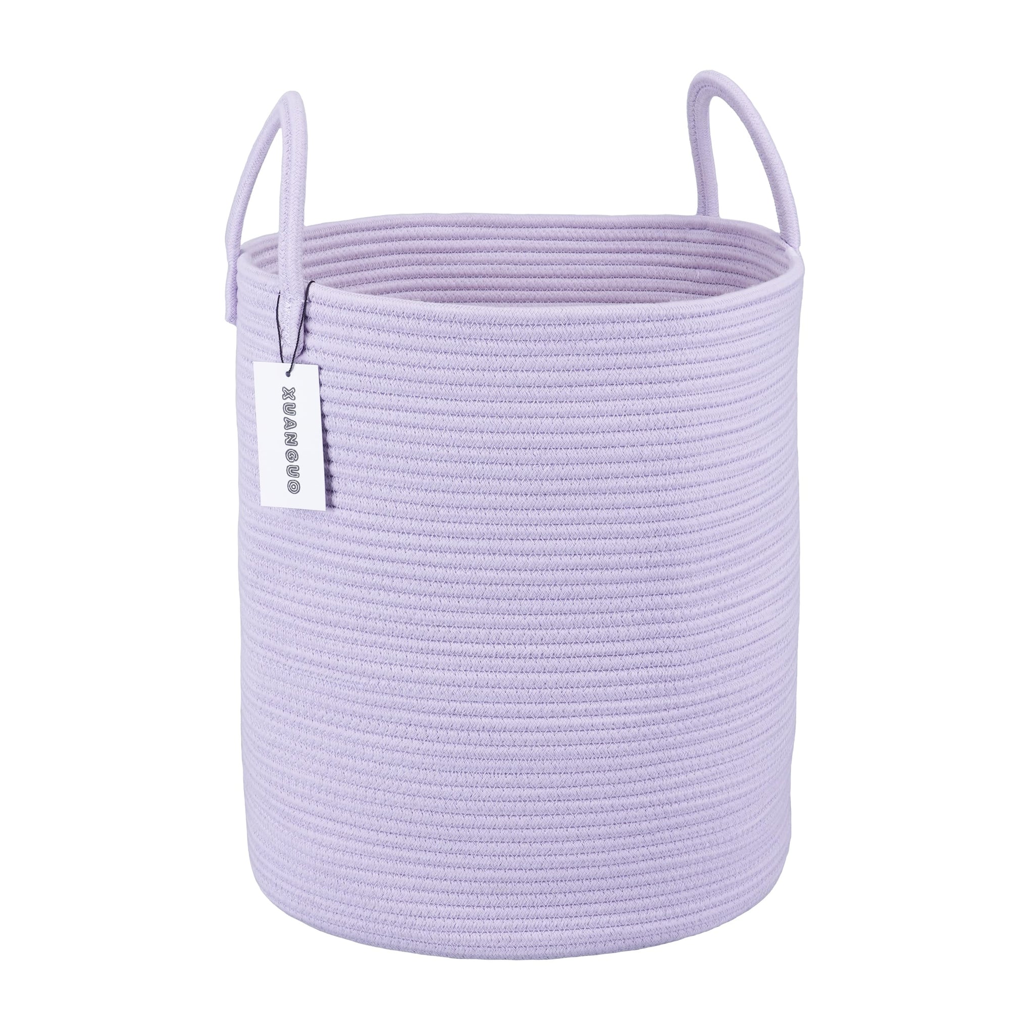 Rope Laundry Basket Hamper for Clothes Large Purple or Lavender