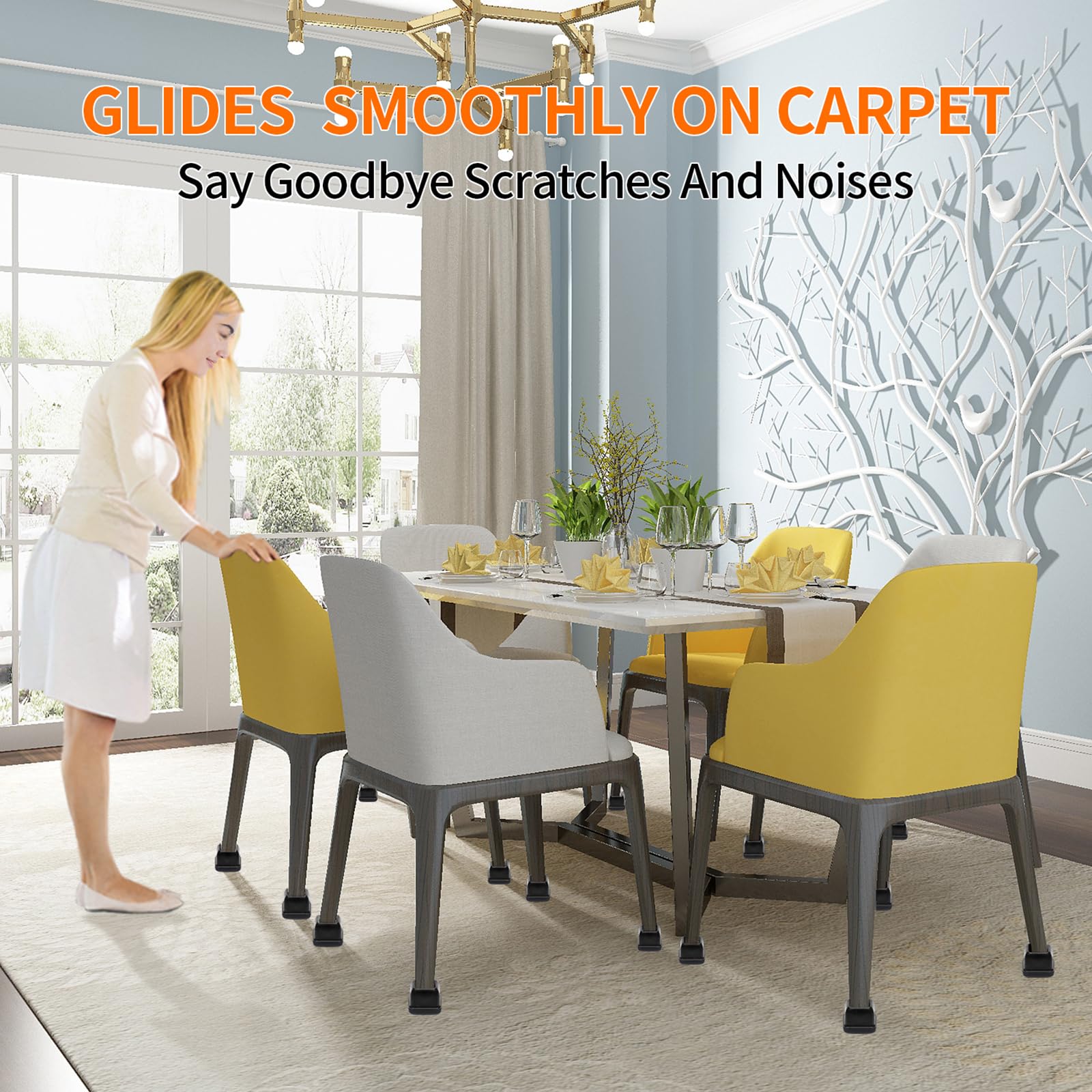 8 Pcs Chair Sliders for Carpet (8 Count)