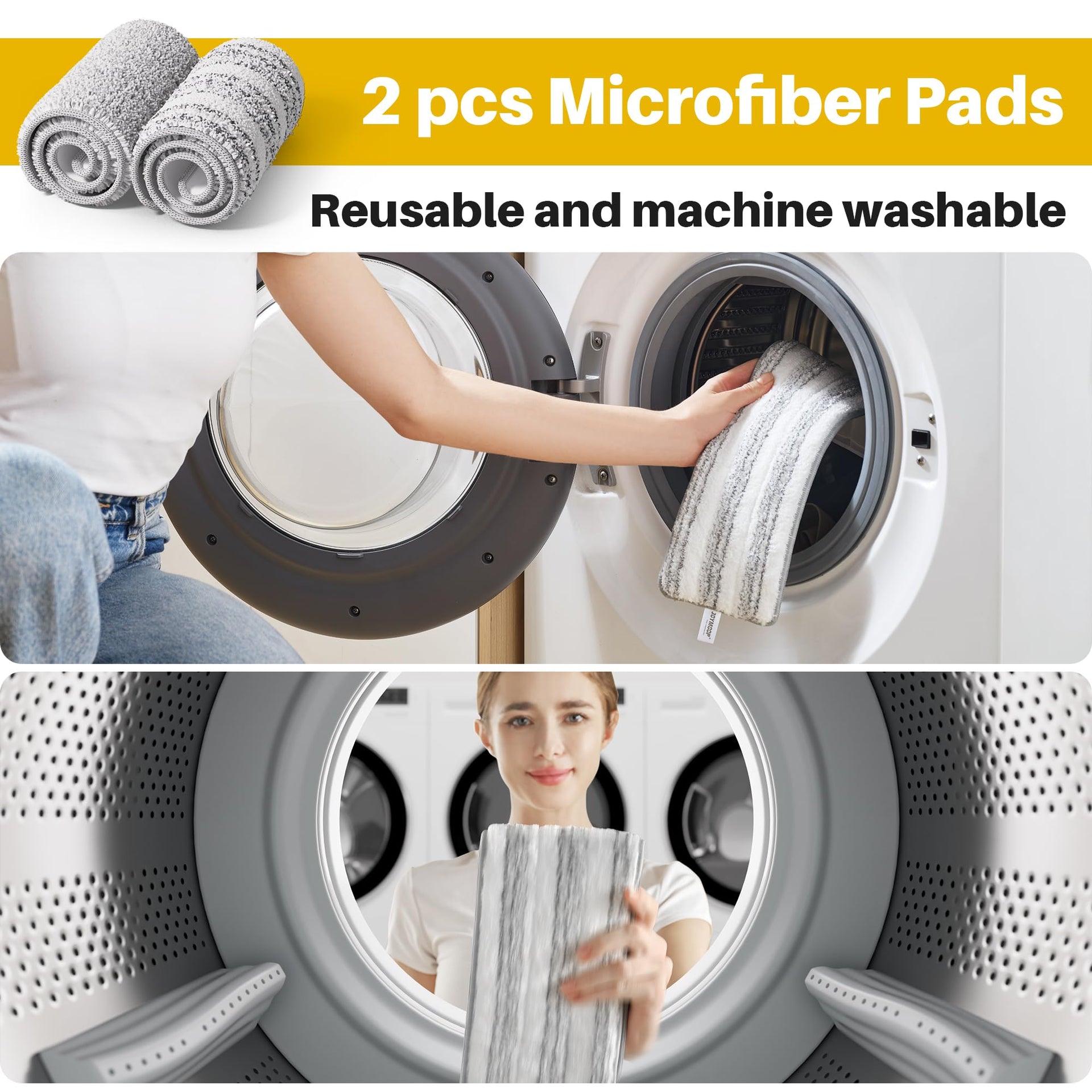 17.7 Inch Microfiber Mop Replacement Pads (2 Count)