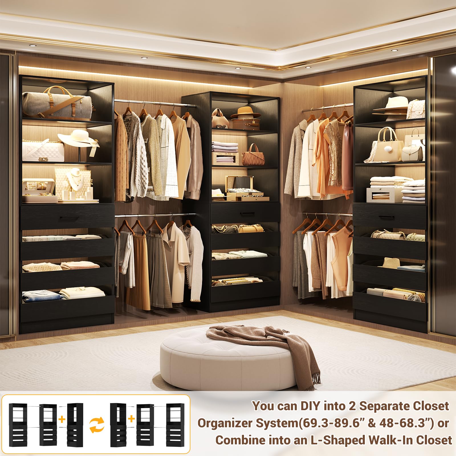 Closet System with 12 Drawers