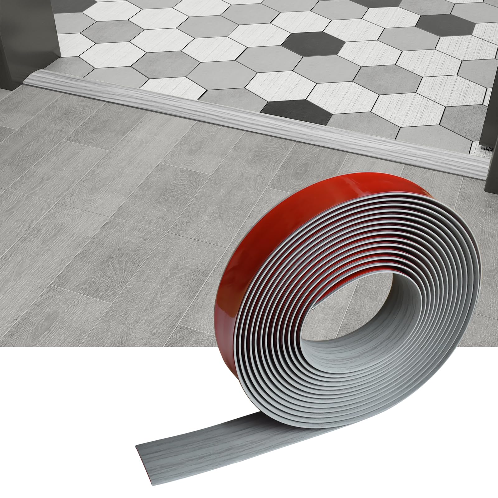 Floor Door Flat Transition Strip & Self Adhesive Floor Vinyl Floor Edge Trim Laminate Floor Gap Covering Joining Strip (236 Foot)