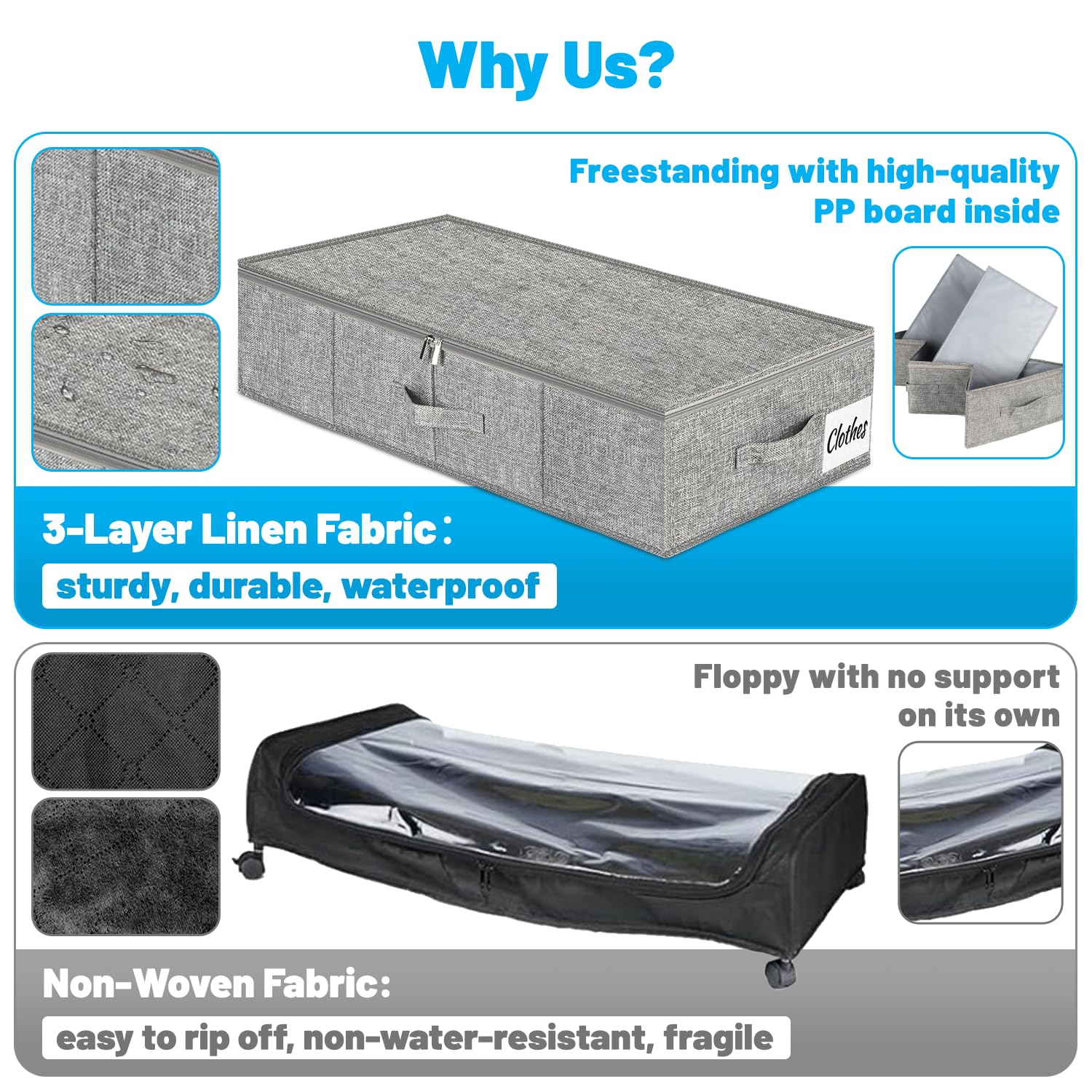 Under Bed Storage Container Bin 4 Pack (4 Count)