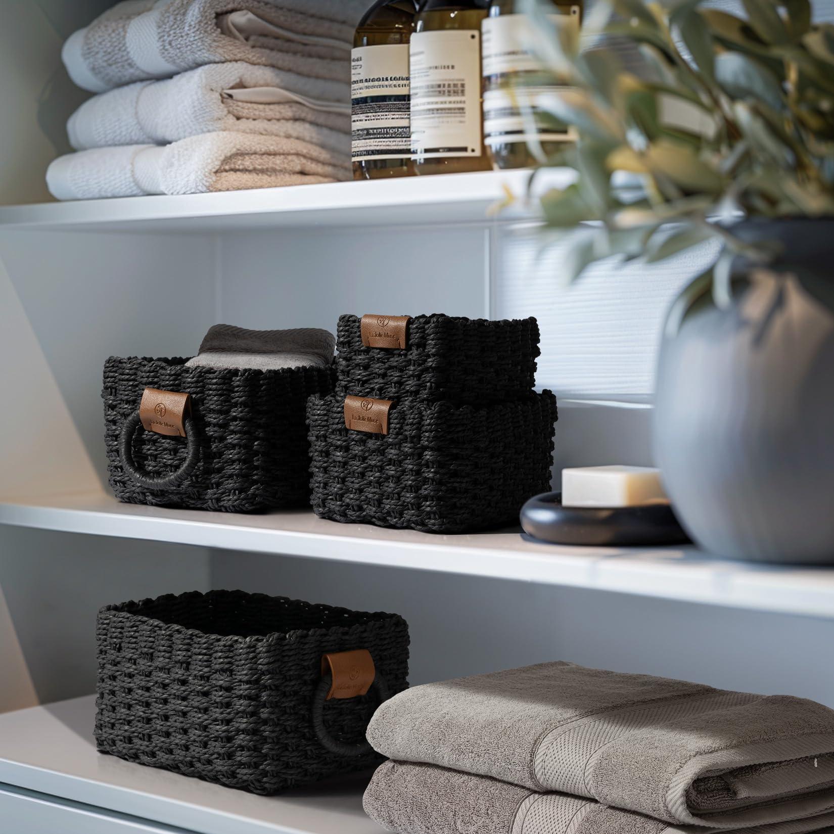 Small Wicker Baskets for Organizing (3 Count)