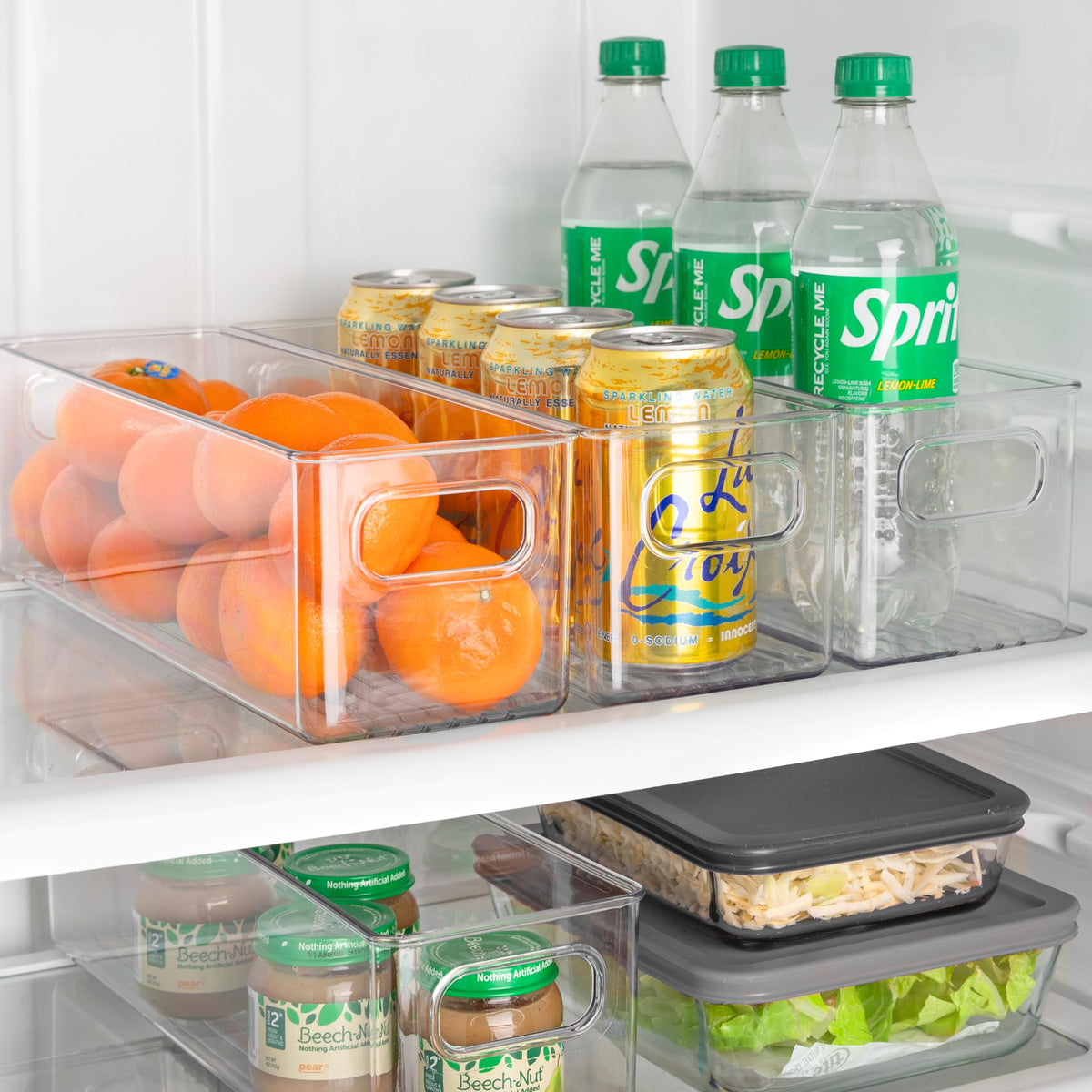 Plastic Food Storage 2 Pack Clear Container Bin with Handles for Organizing Kitchen (2 Count)