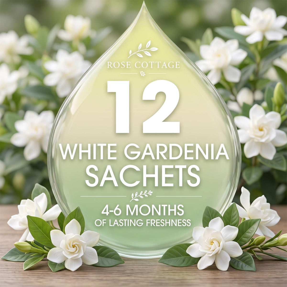 Large 12 Packs White Gardenia Hanging Scented Sachets Long (12 Count)