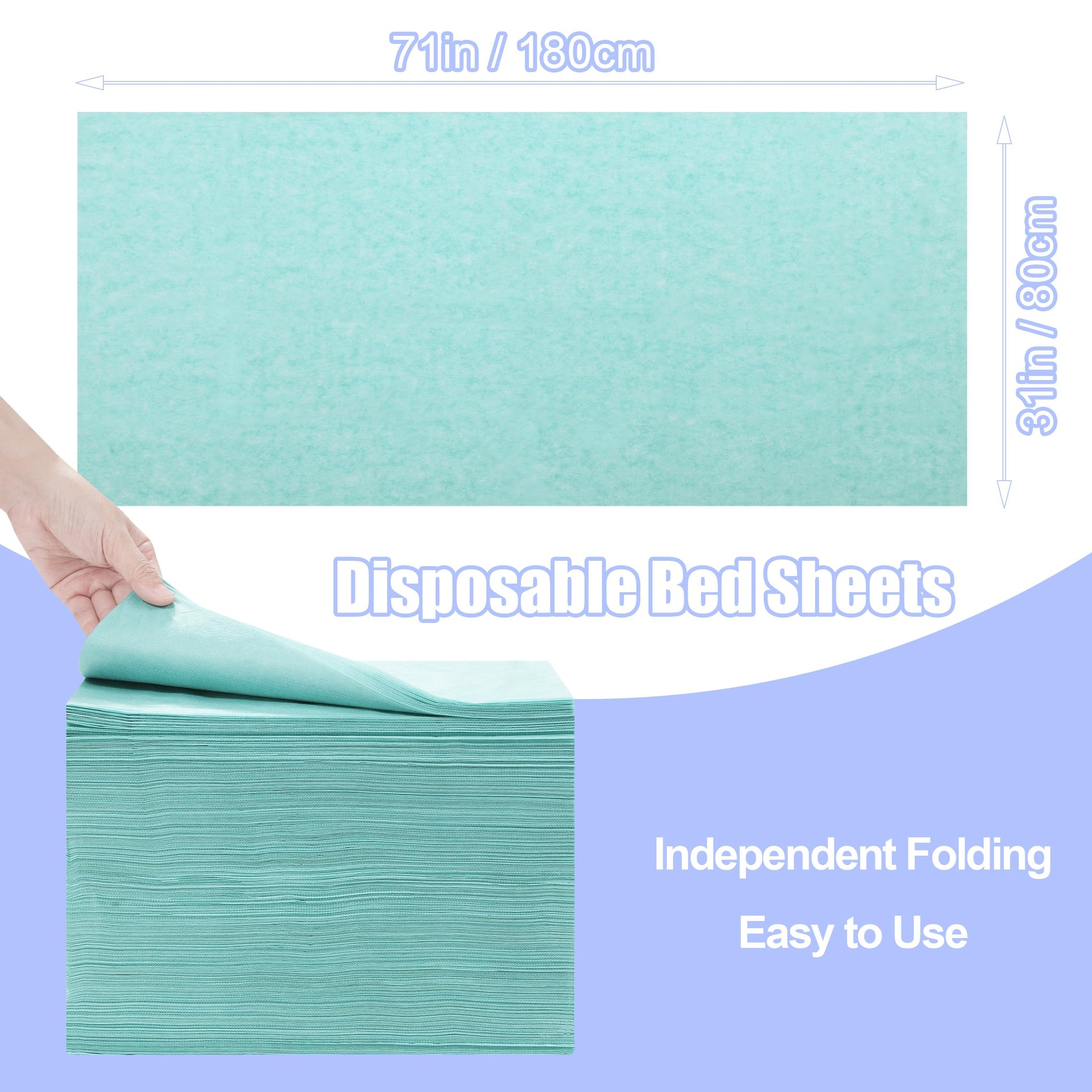 Disposable Bed Sheets for Massage Table 100 Pcs 31" x 71" Waterproof Massage Table Sheets Soft Non Woven Fabric SPA Massage Table Bed Cover Breathable for Beauty Tattoos Waxing (100 Count)