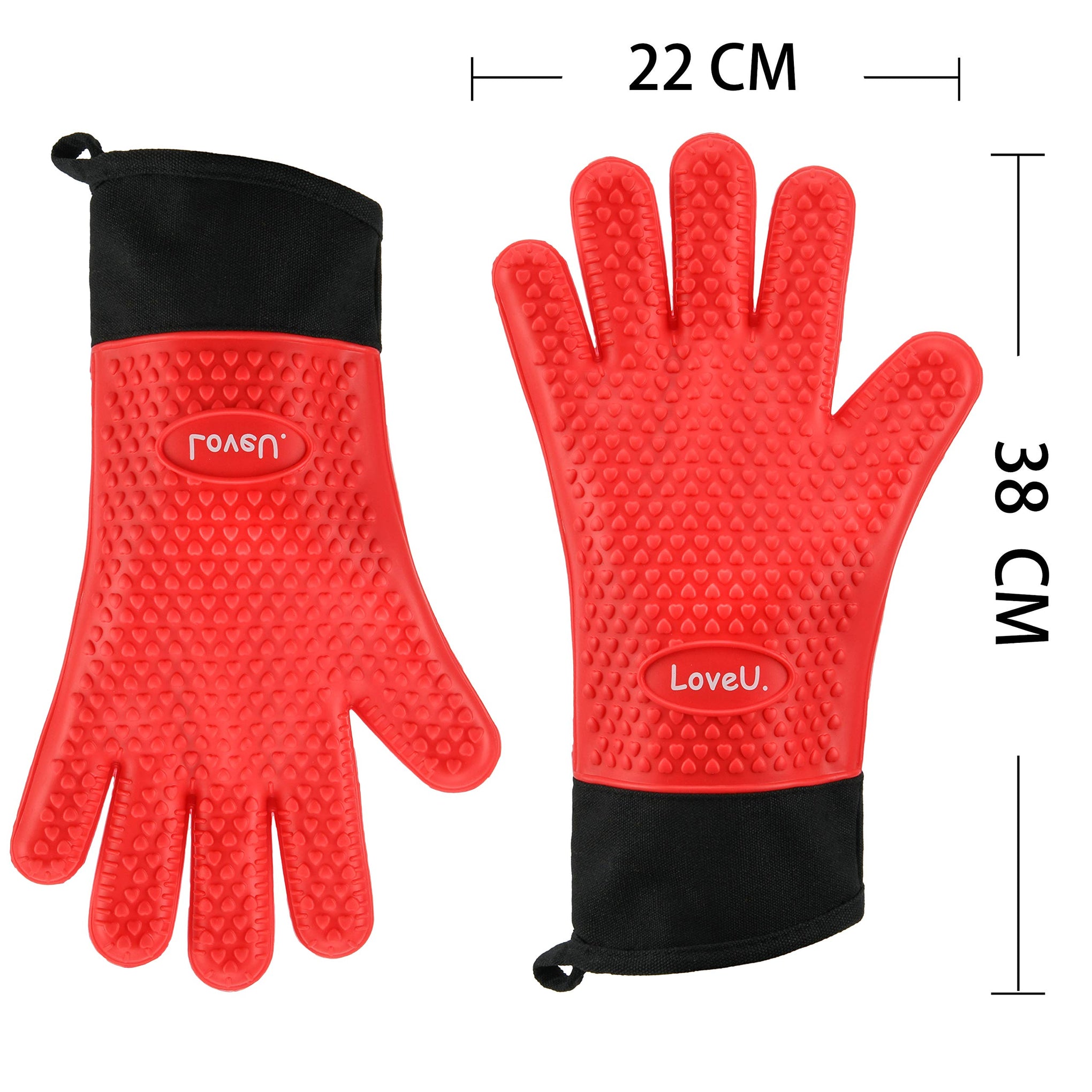 Silicone Oven Mitts Gloves (11 Ounce)