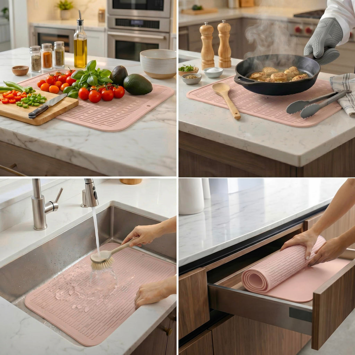 Silicone Dish Drying Mat for Multiple Usage