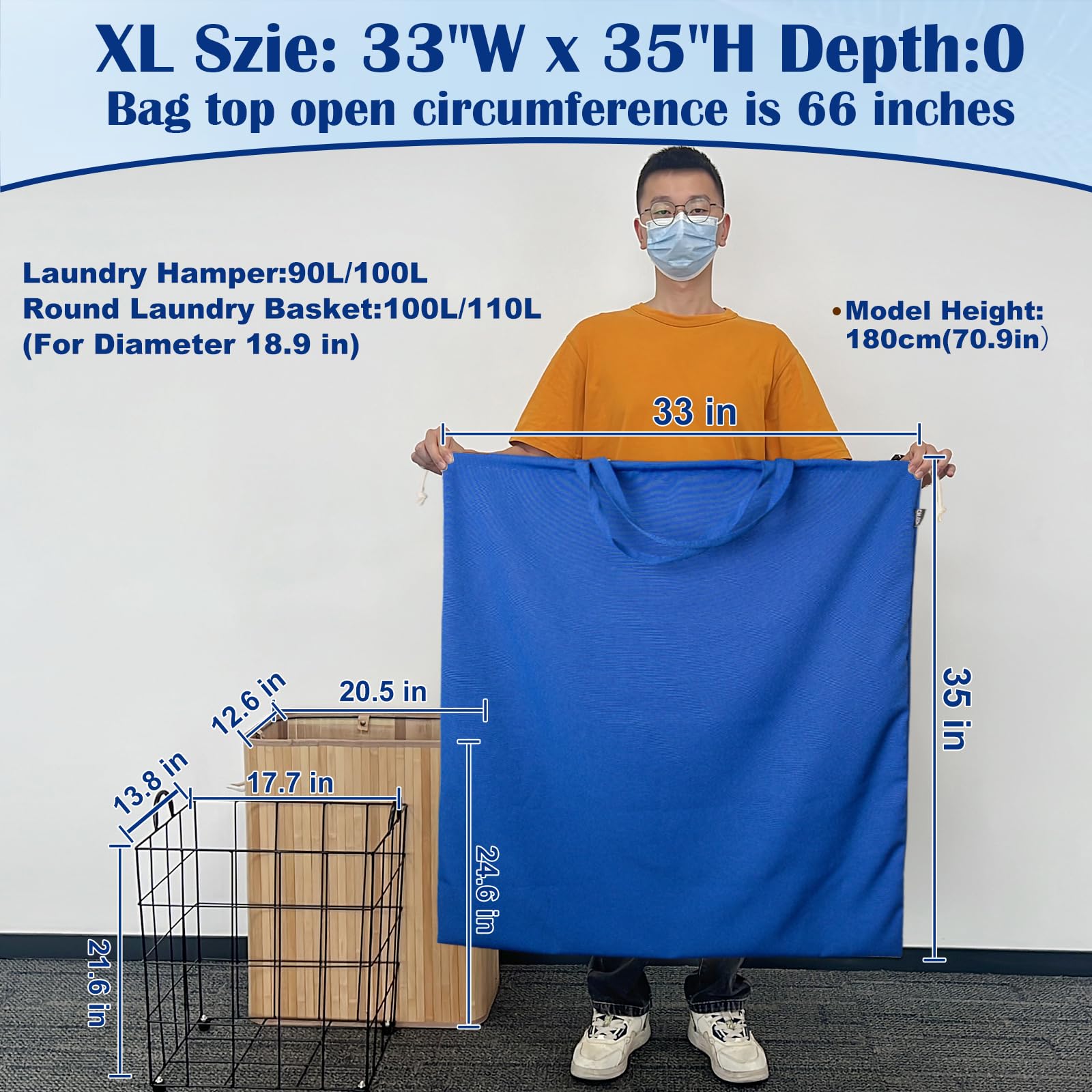 Thick Laundry Bag 33"Wx 35"H