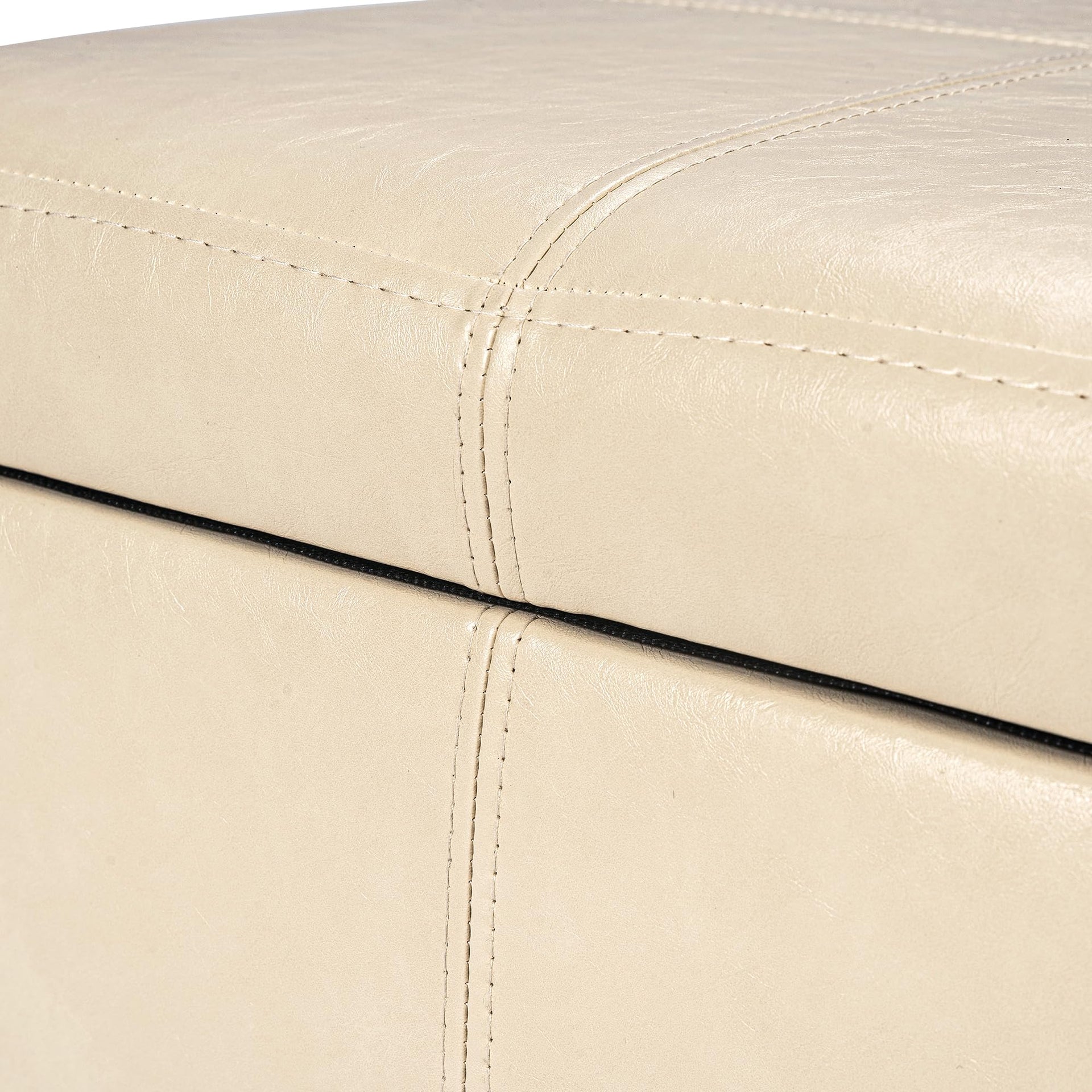 Modern Faux Leather Cube Storage Ottoman Bench