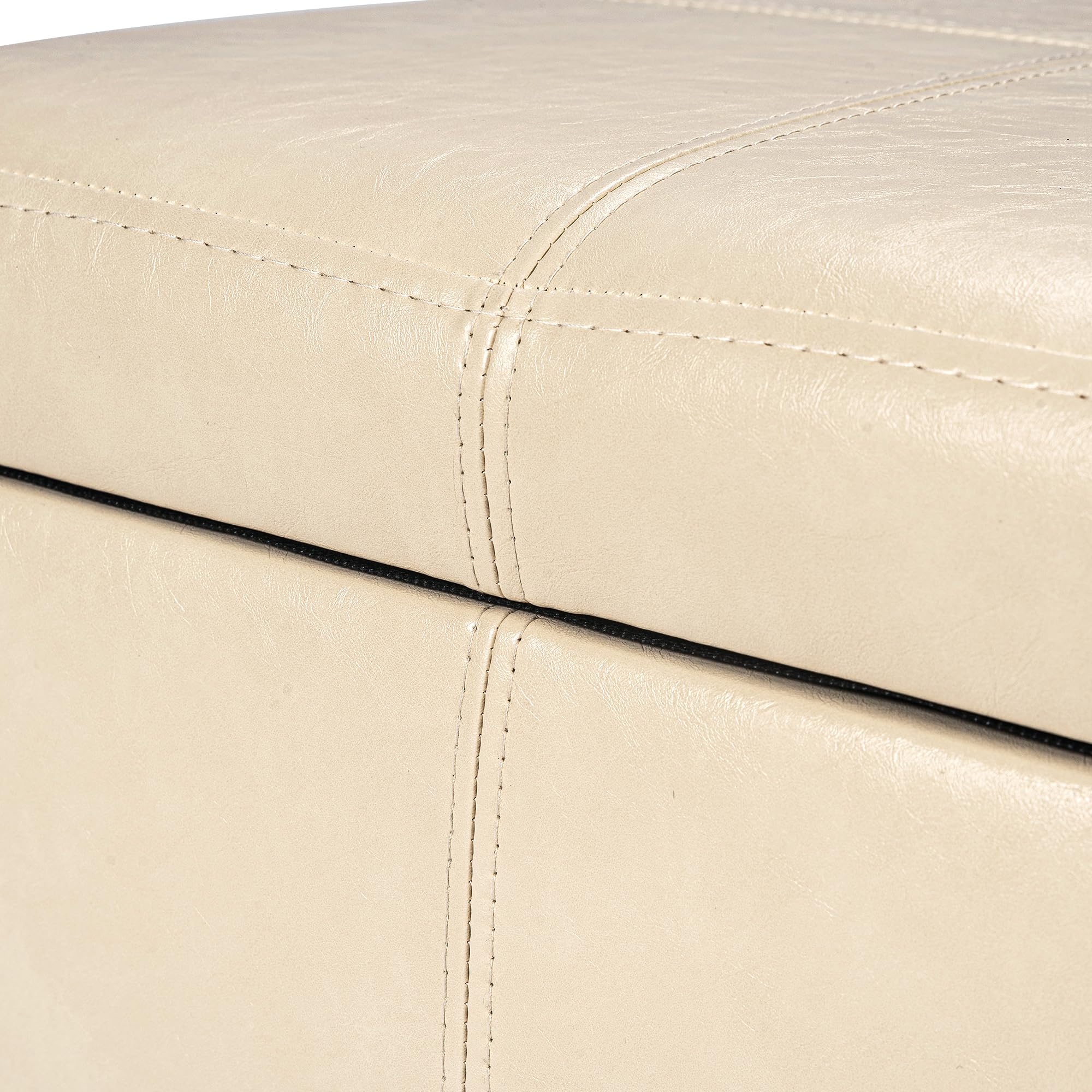 Modern Faux Leather Cube Storage Ottoman Bench