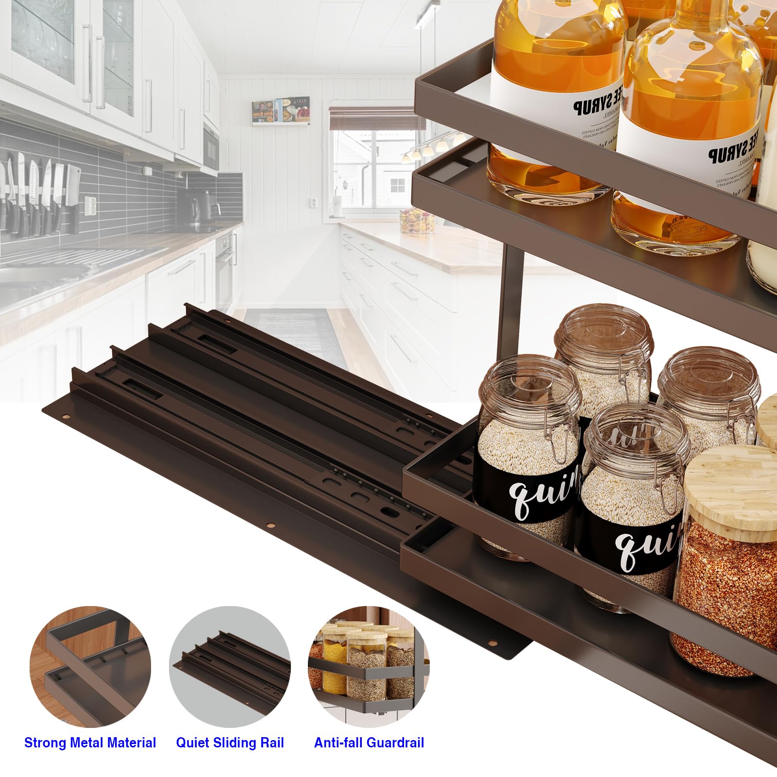 2 Pack Pull Out Spice Rack Organizer for Cabinet (2 pound(s))