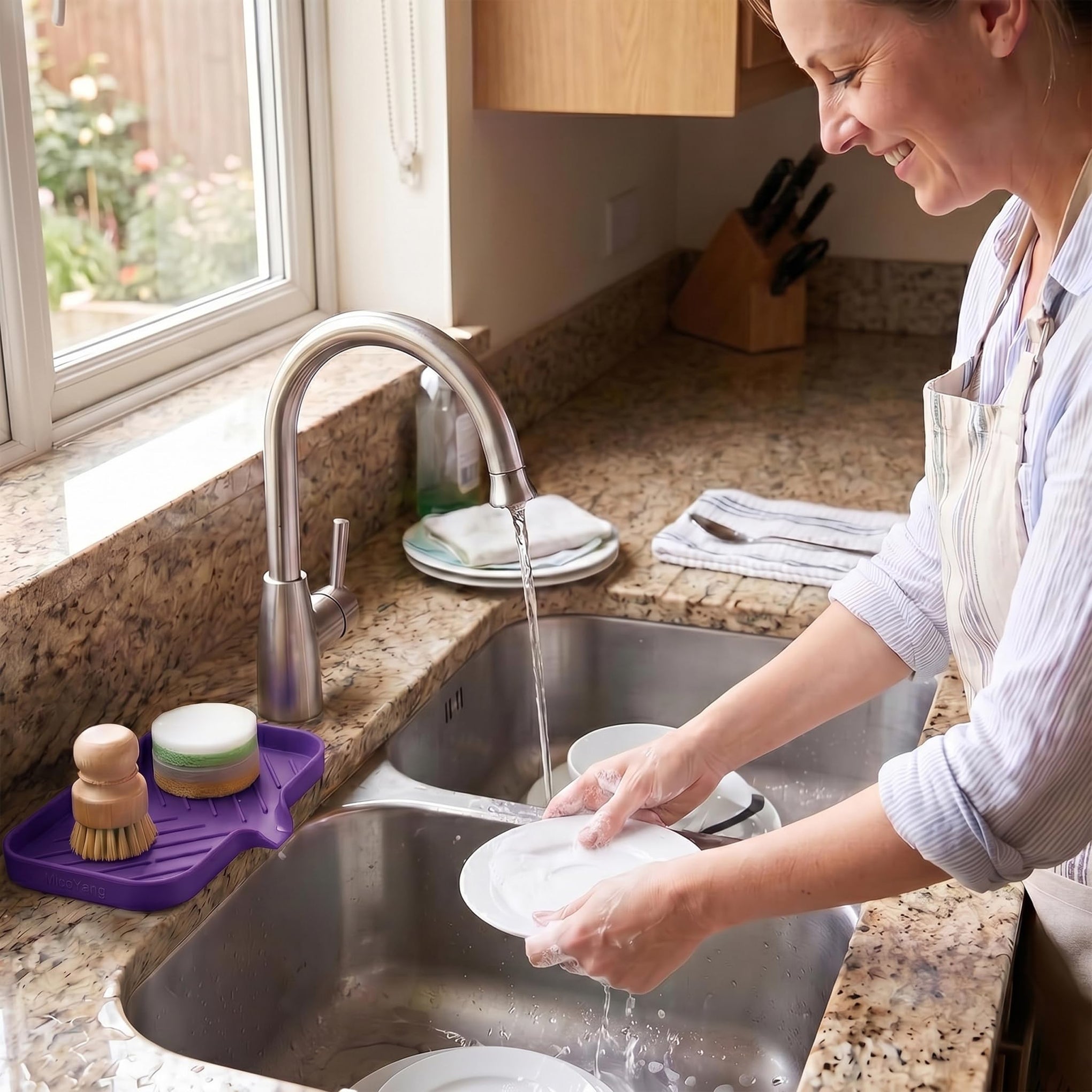 Silicone Soap Dish with Drain Spout