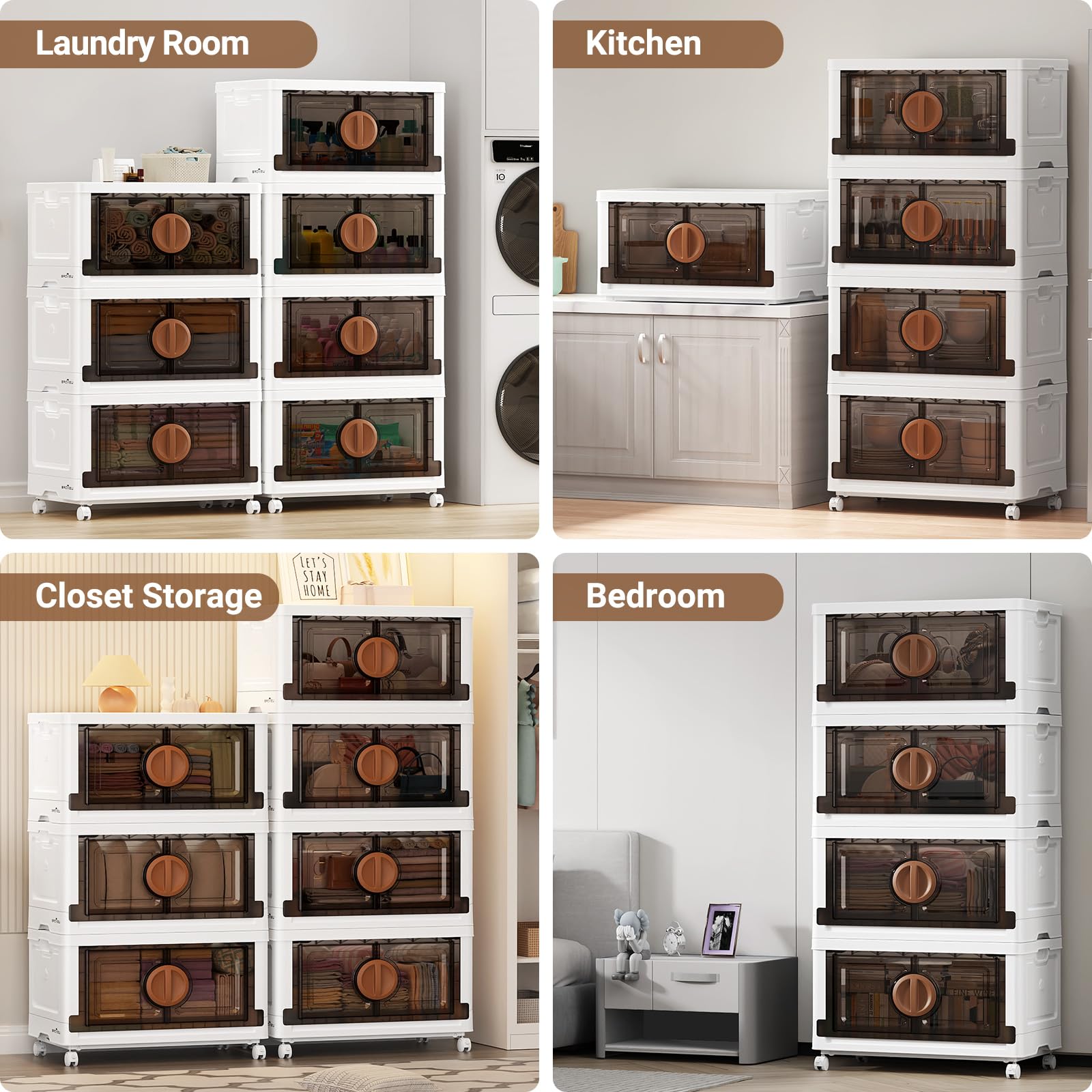 480Qt Lockable Stackable Storage Bins with Lids (4 Count)