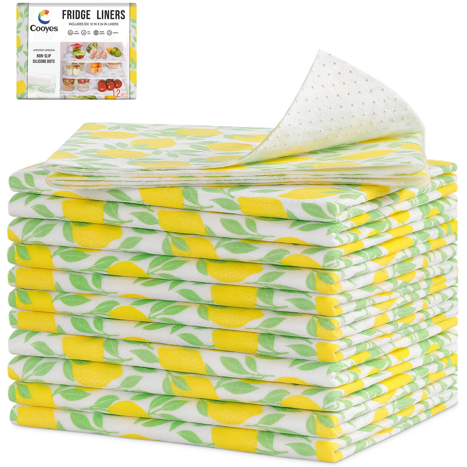 12 Pack Polyester Shelf Liners for Kitchen Cabinets