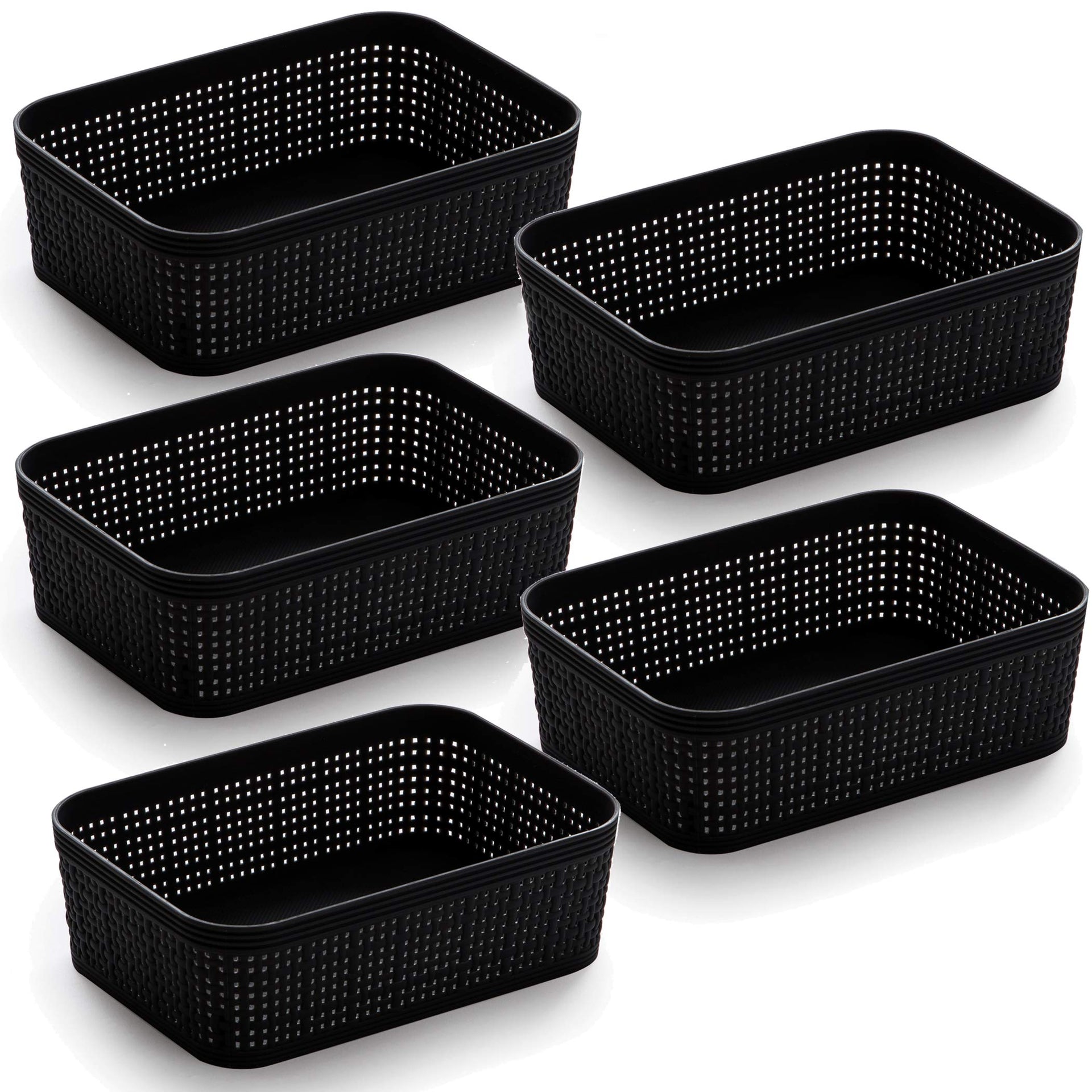 Woven Plastic Basket (5 Count)