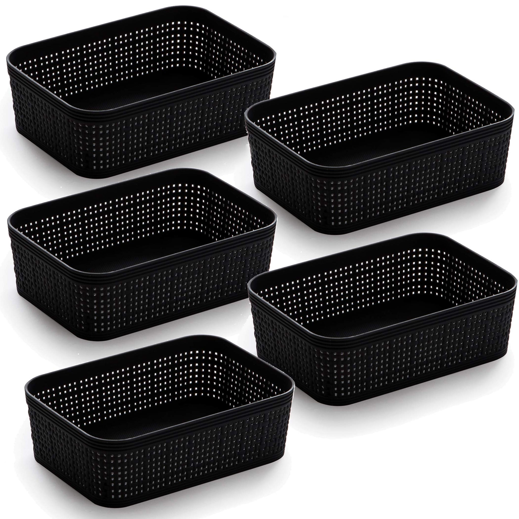 Woven Plastic Basket (5 Count)