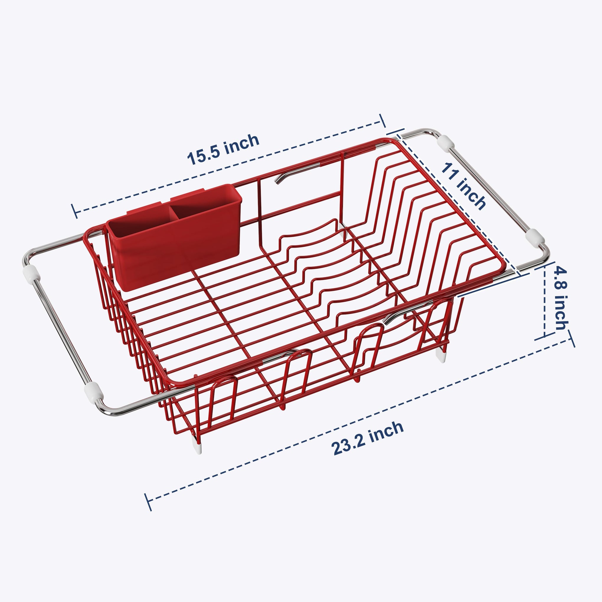 Red Dish Drying Rack in Sink