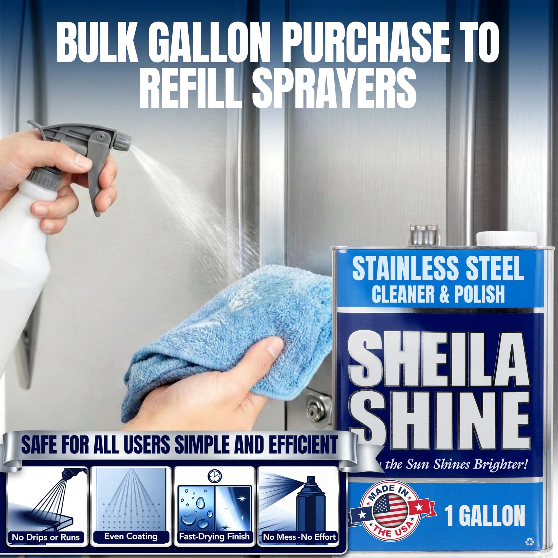 Stainless Steel Cleaner and Polish (128 Ounce)