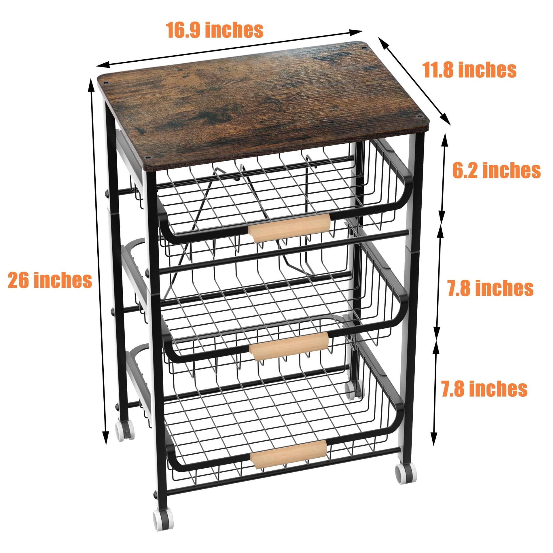 4 Layer Fruit Basket Kitchen Food Organizer and Rack