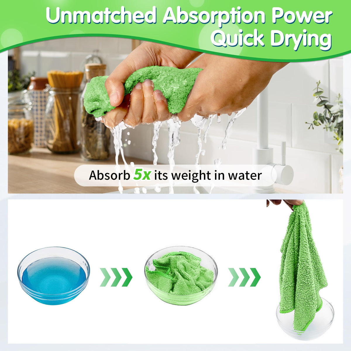 Sage Green Microfiber Cleaning Cloth (12 Count)