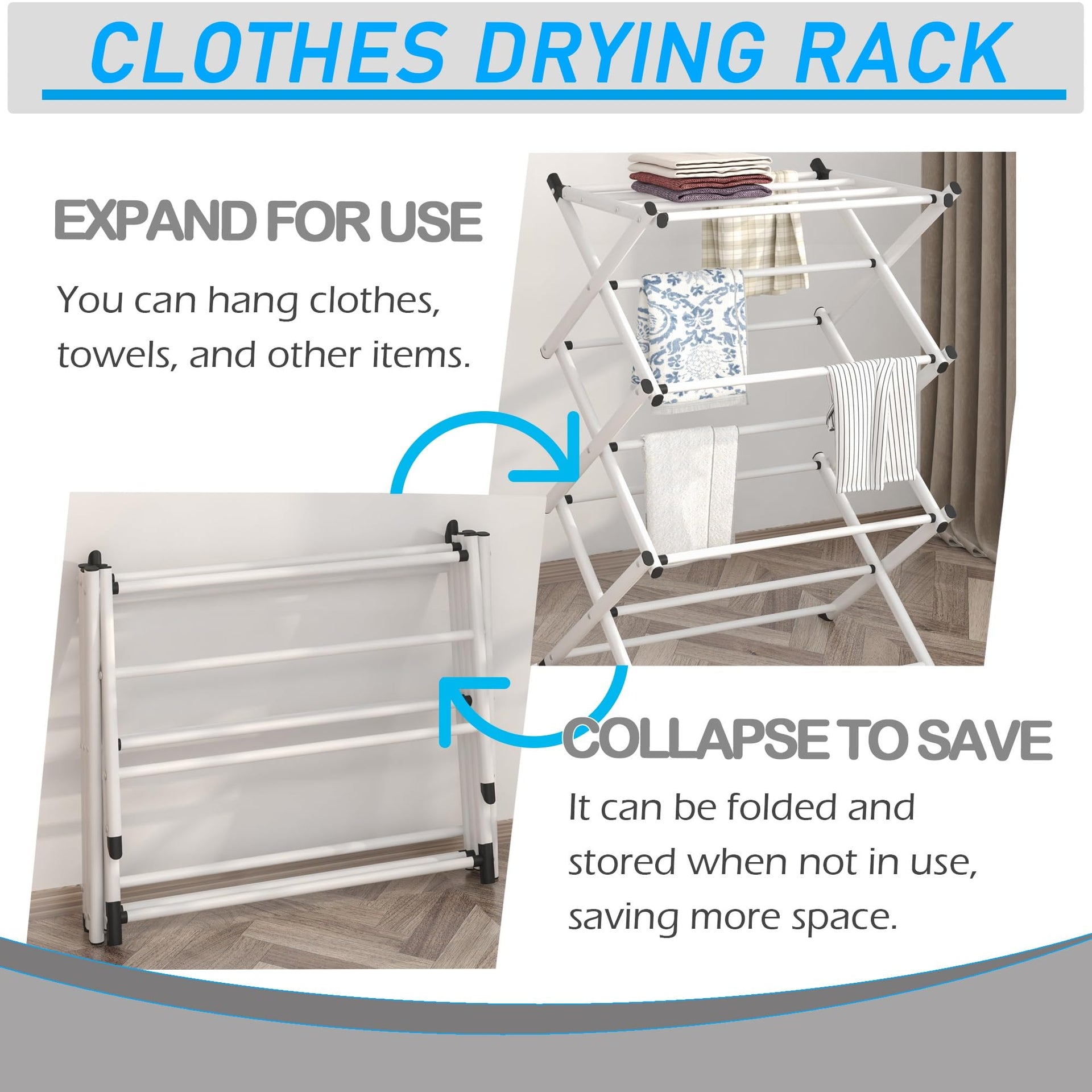 Household Indoor Folding Clothes Drying Rack