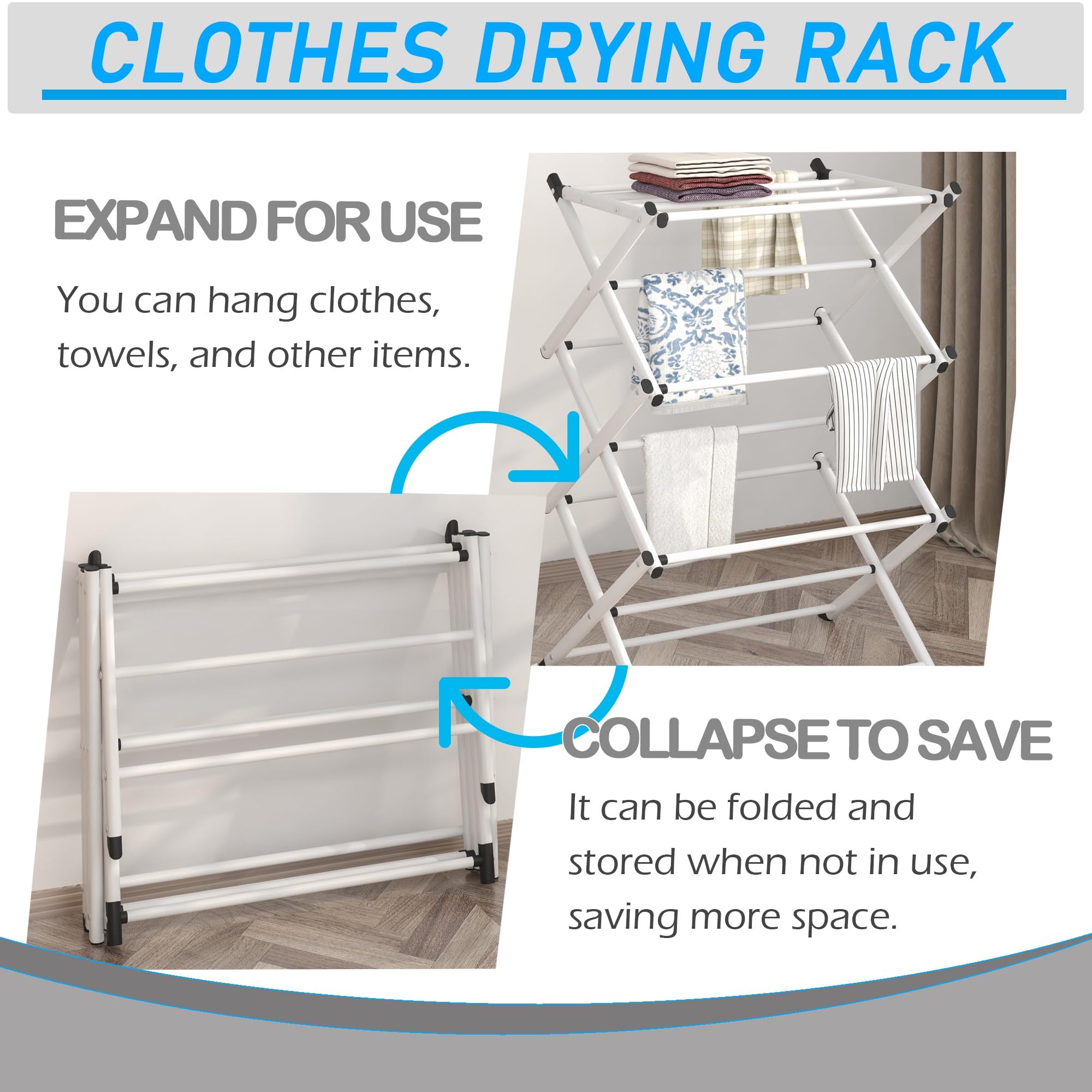Household Indoor Folding Clothes Drying Rack