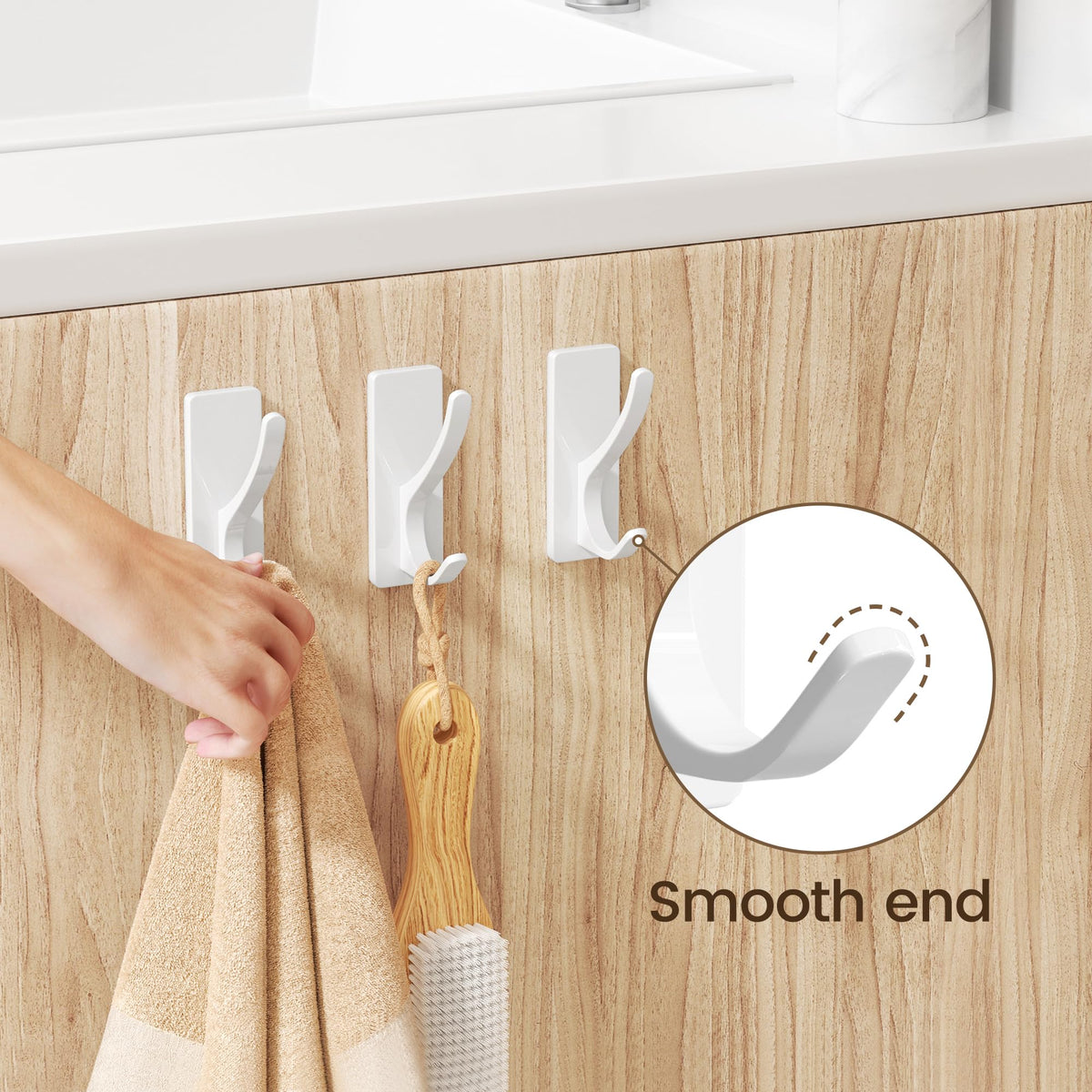 White Self Adhesive Hook (10 Count)