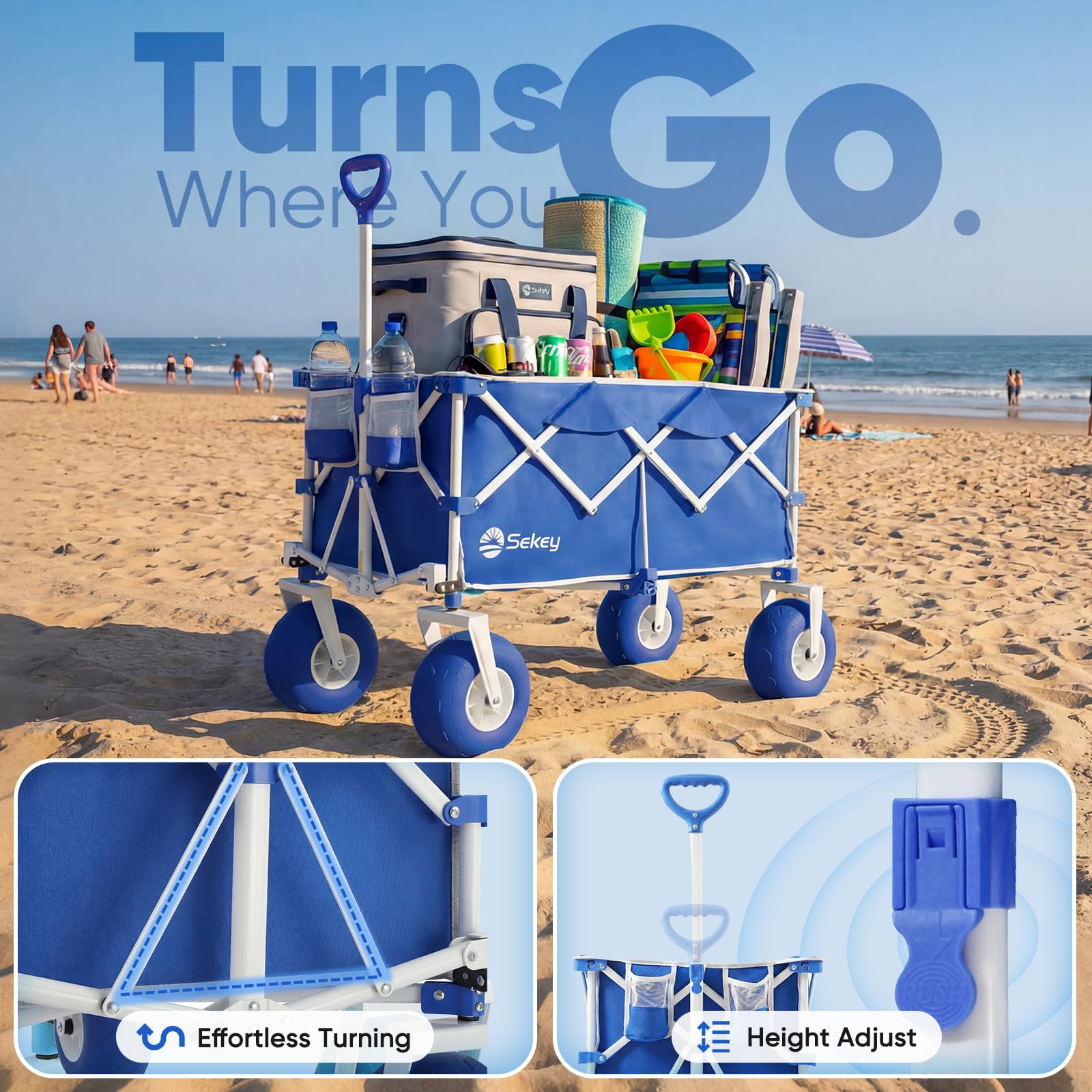 Heavy Duty Beach Wagon with 9" Big Sand