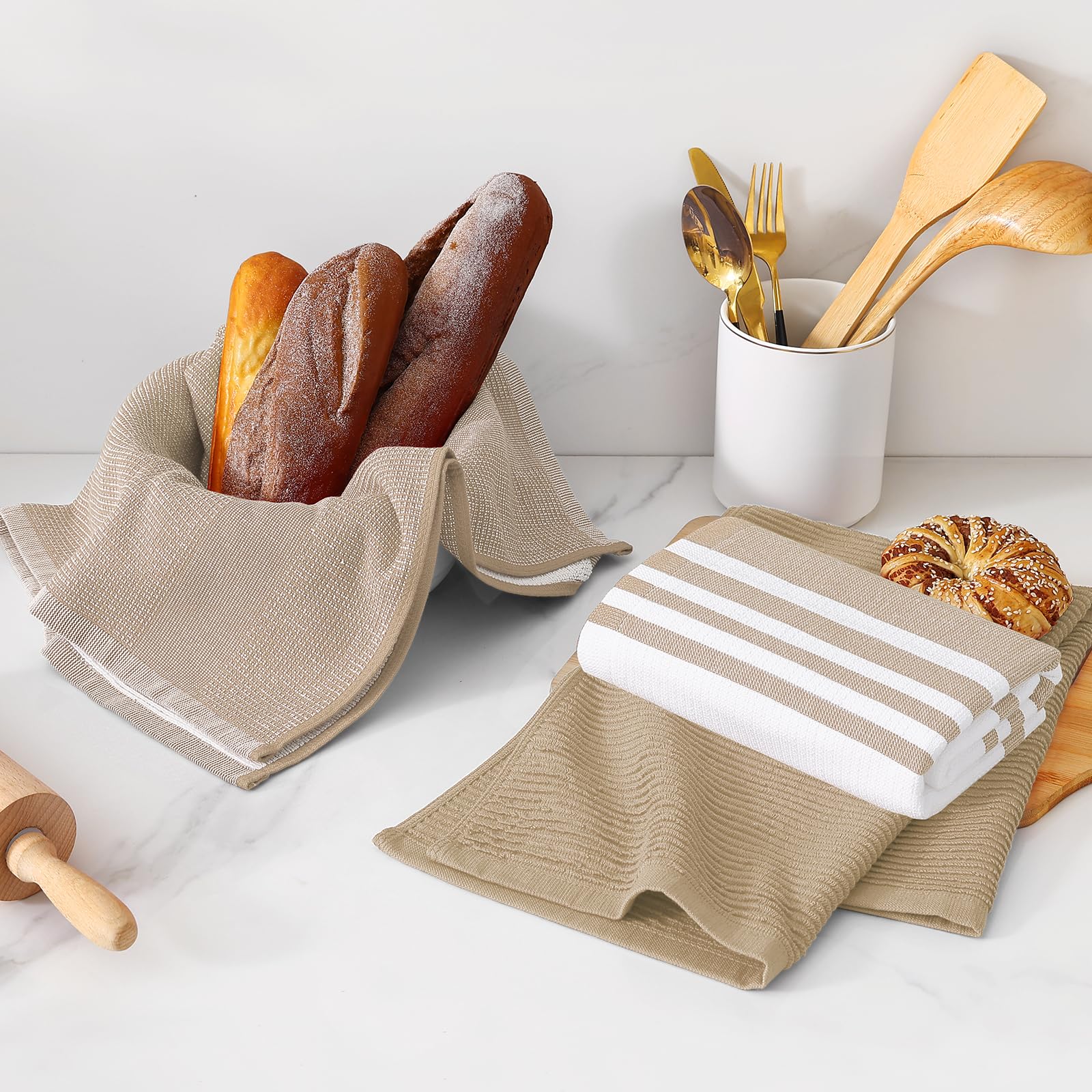 Cotton 380 GSM Premium Kitchen Towels (6 Count)