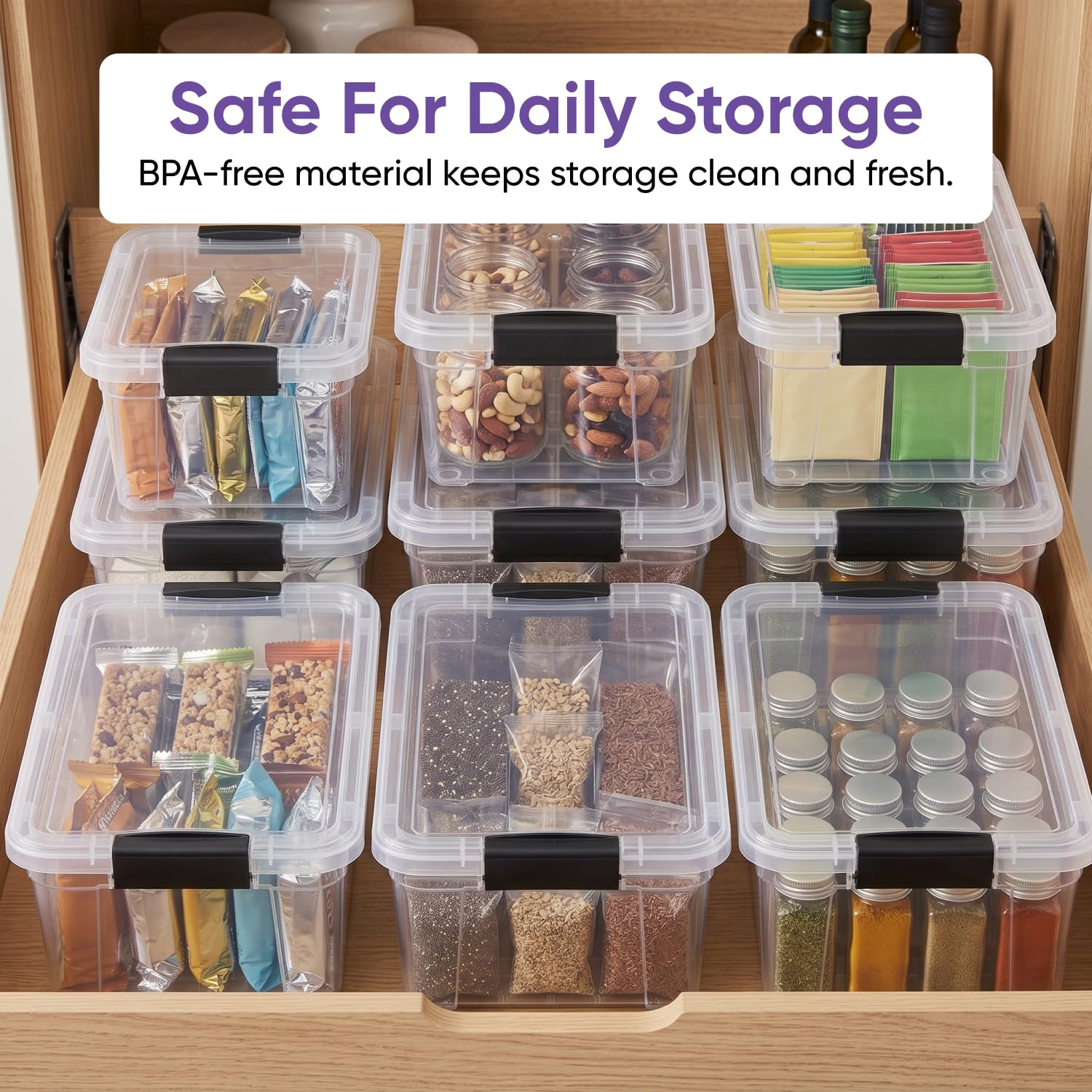 Clear Storage Boxes with Lids (5 Count)