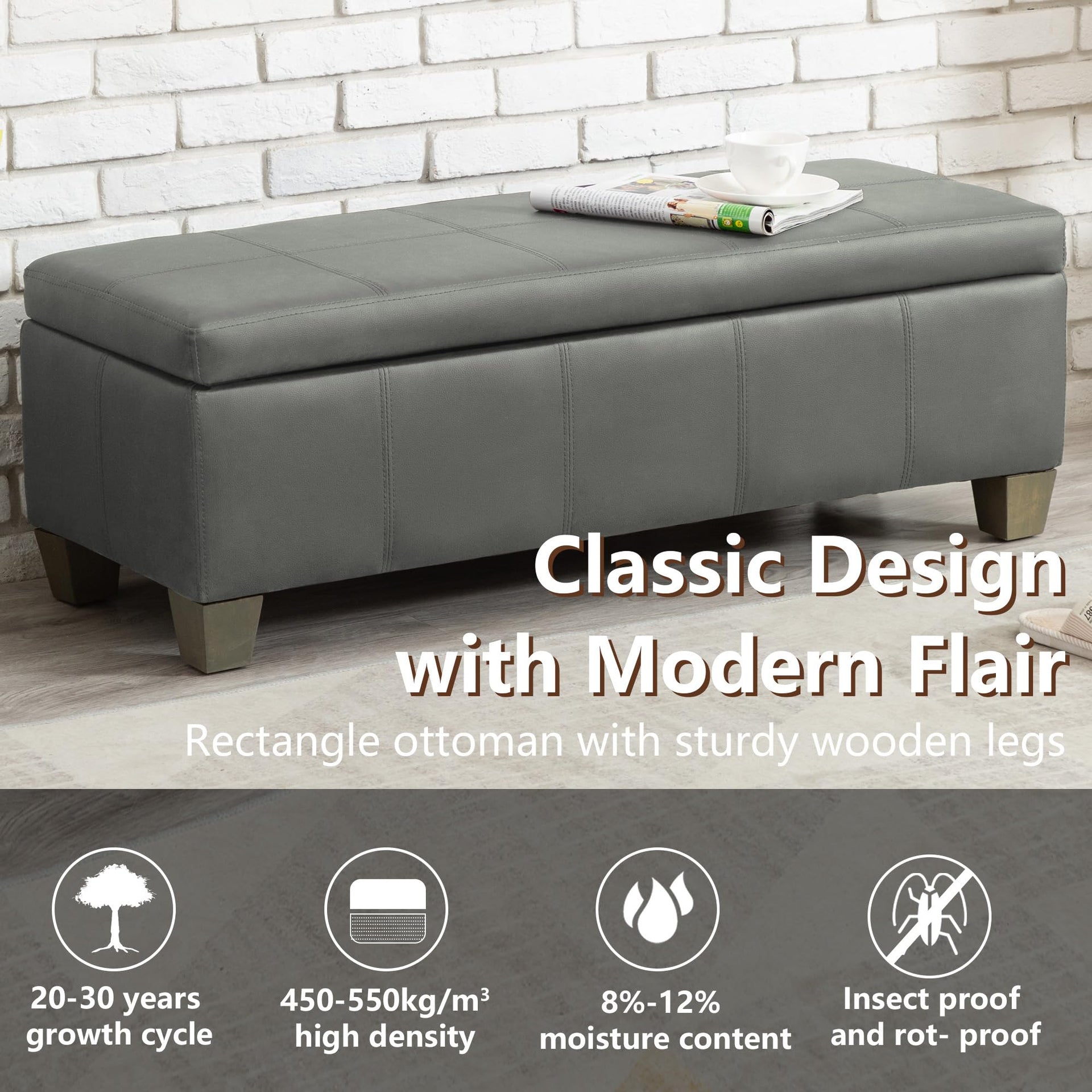 51 Inch Storage Ottoman