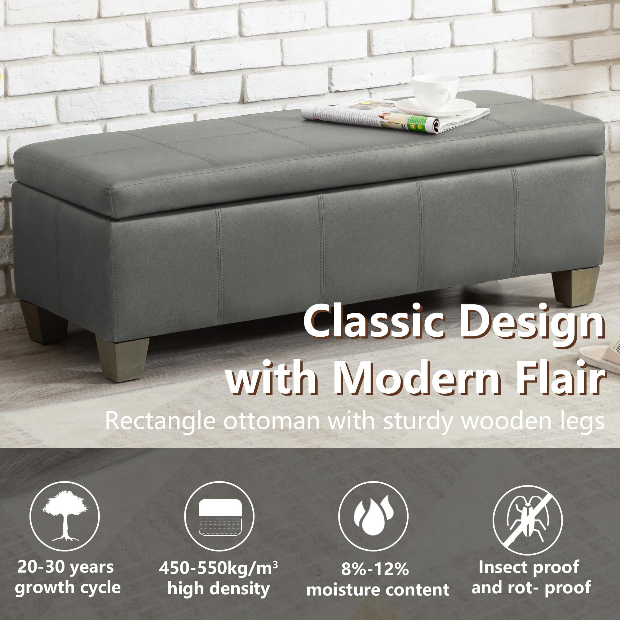 51 Inch Storage Ottoman