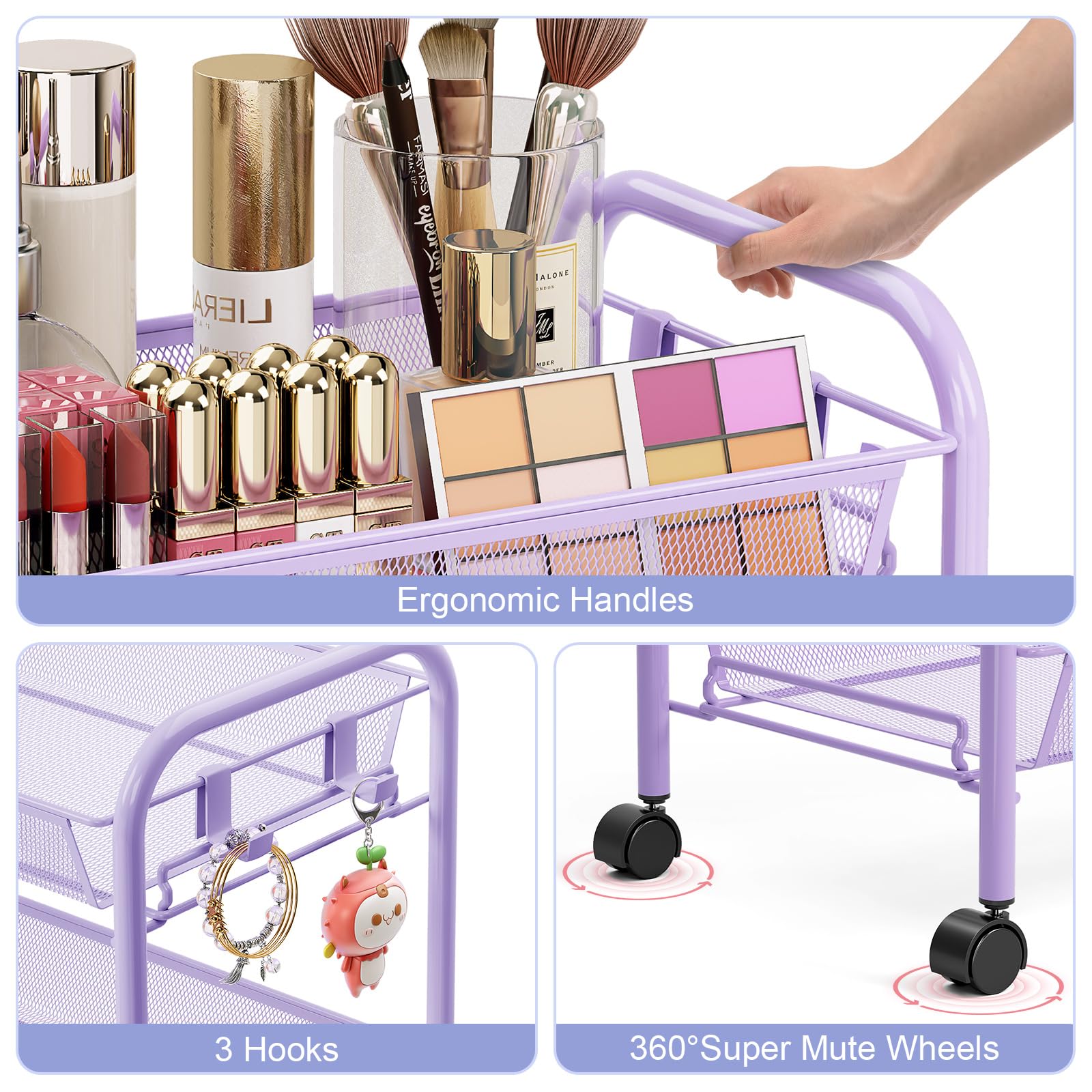 4 Tier Rolling Cart (4 Count)