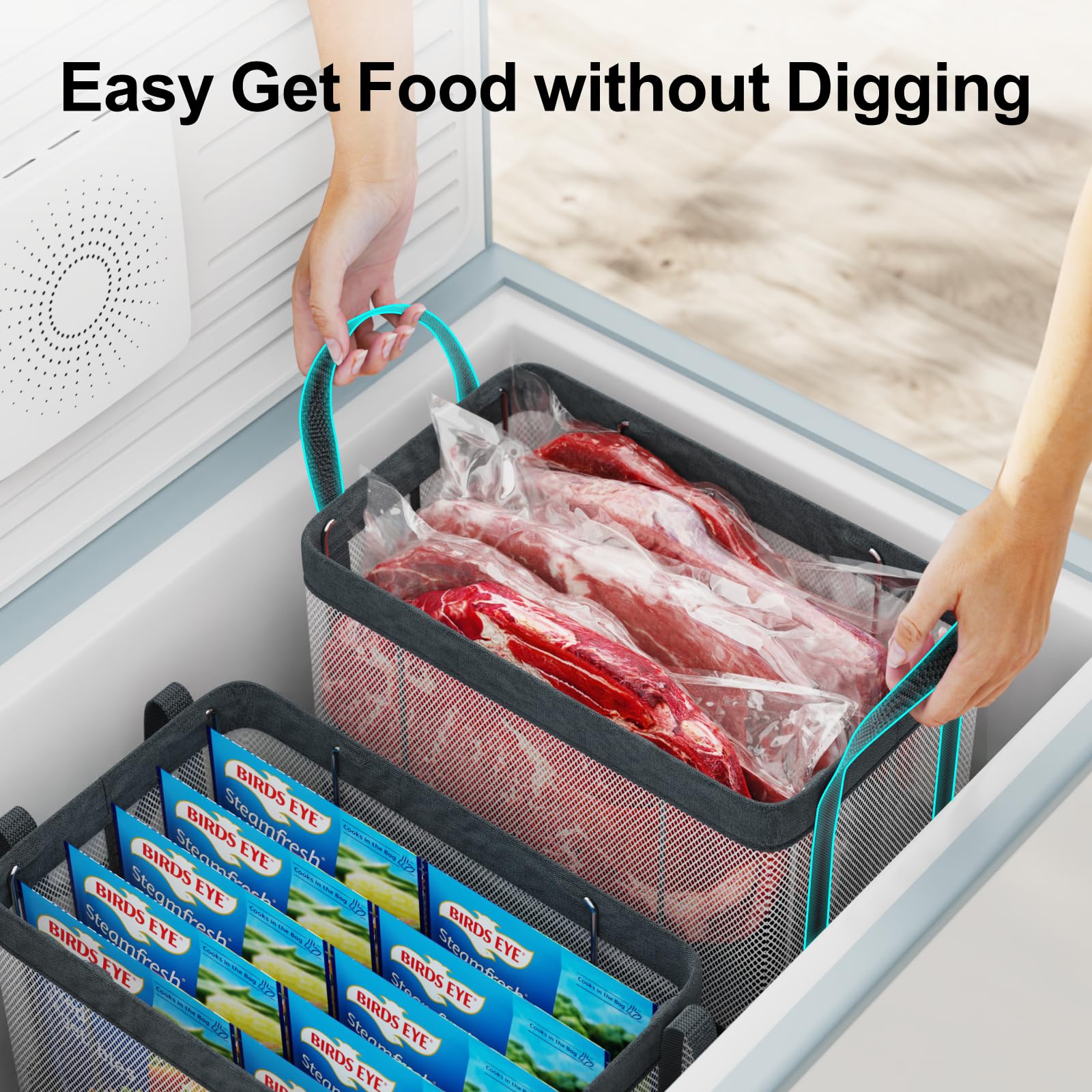 Deep Freezer Organizer Bins (6 Count)