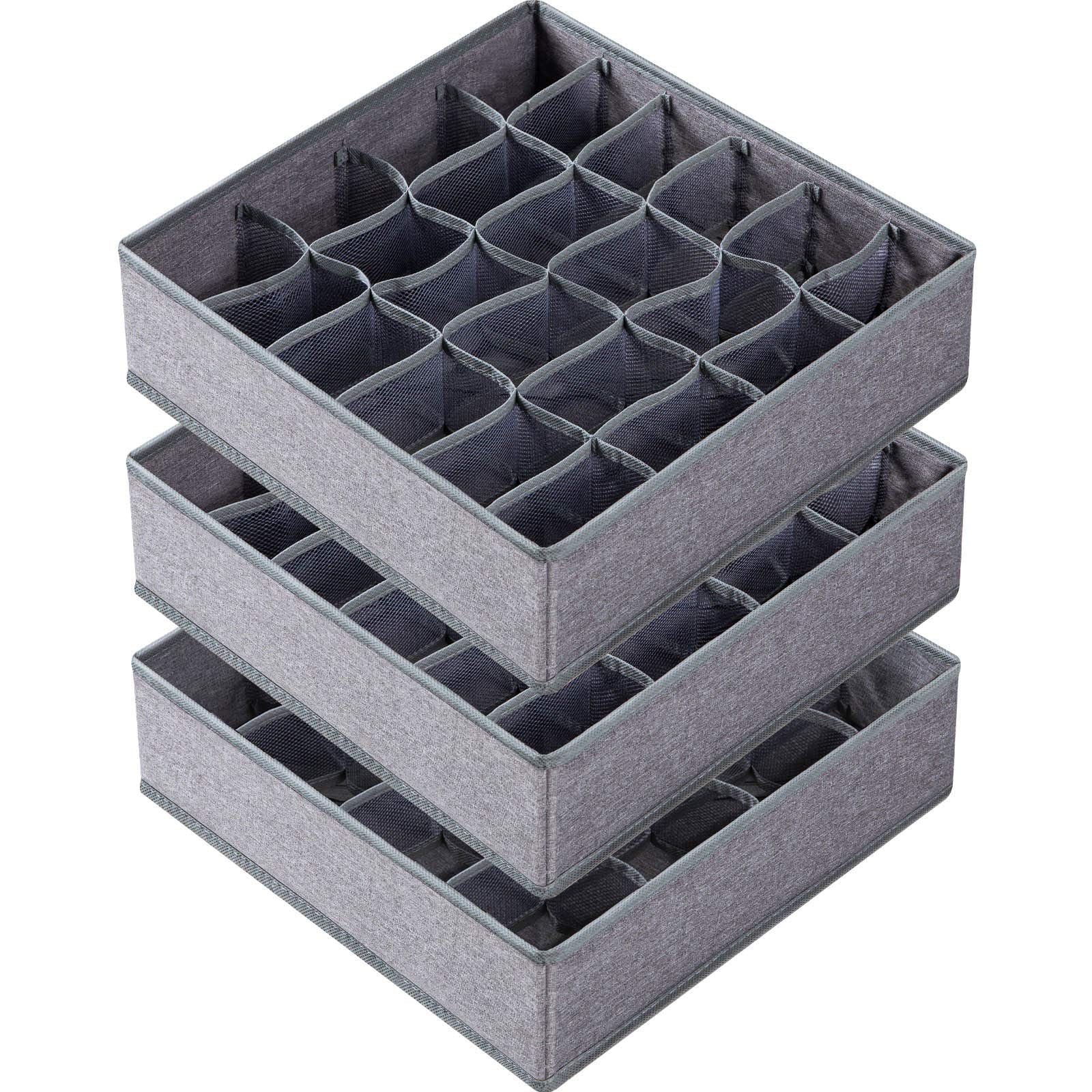 3 Pack Sock Underwear Drawer Organizer Dividers (3 Count)