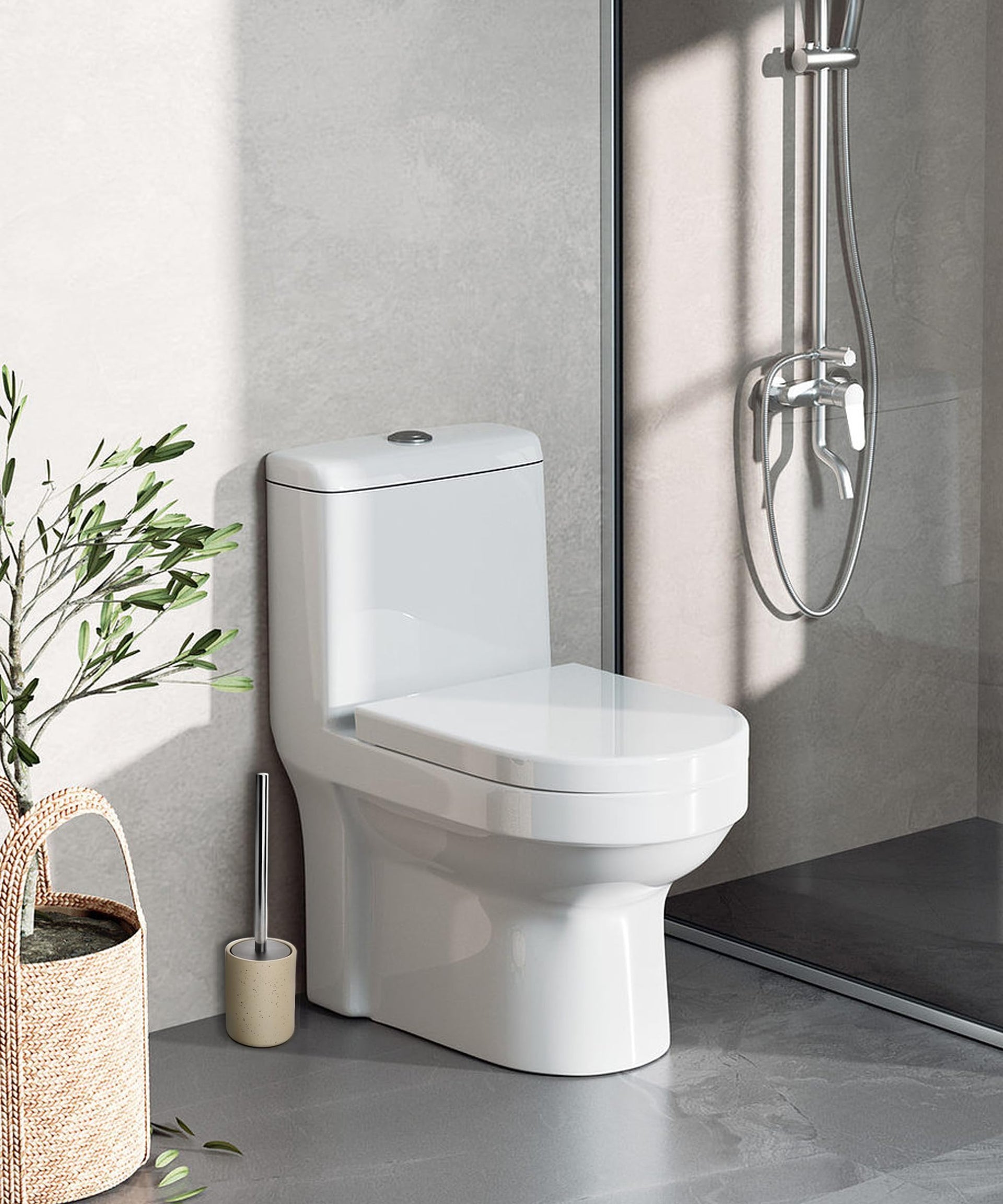 Ceramic Toilet Brush and Holder Set