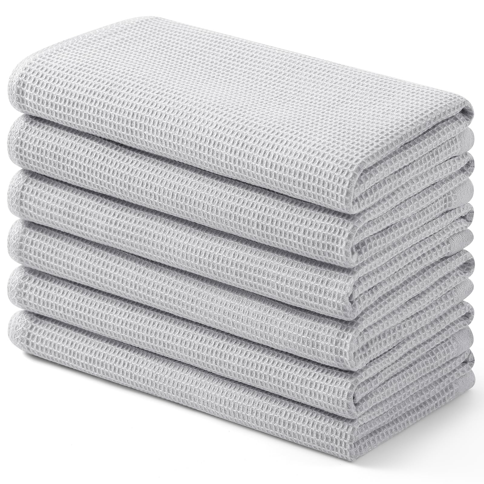 100% Cotton Waffle Weave Kitchen Towels (6 Count)