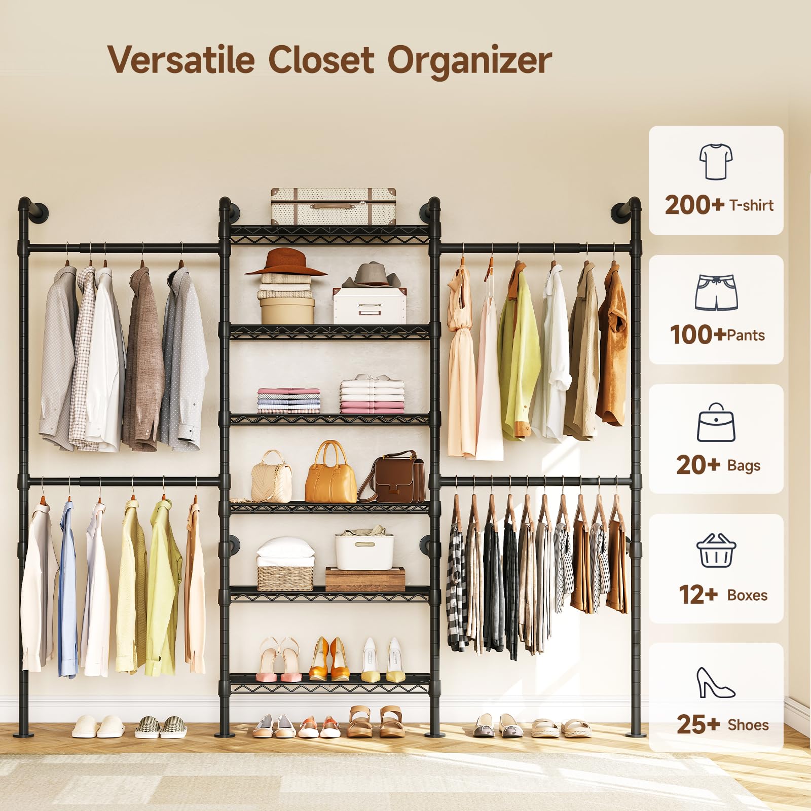 H3 Expandable Wall Mounted Closet System