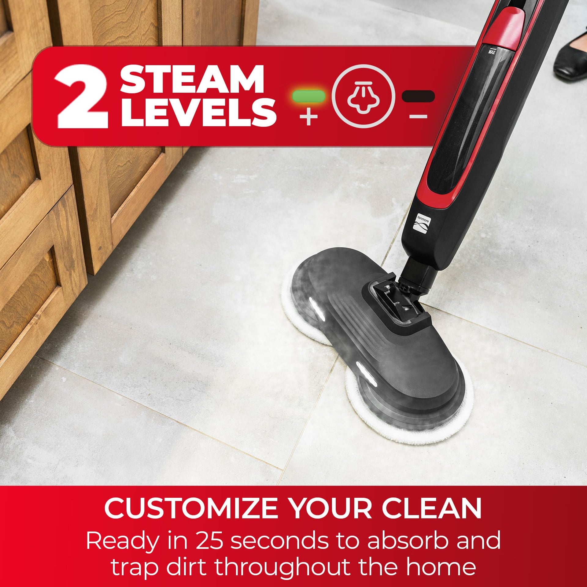 S300 Series Corded Steam Spin Mop for Scrubbing and Sanitizing