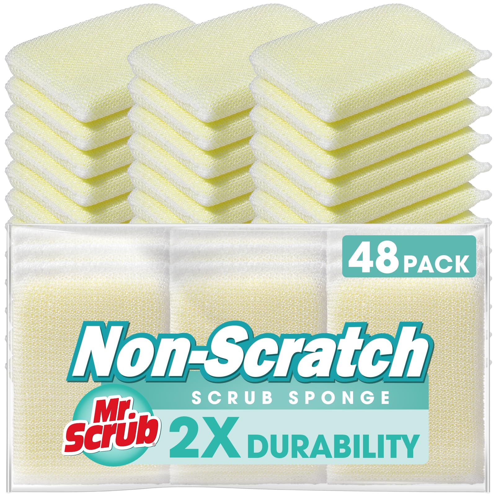 Sponges Kitchen Scrub Dish Sponge Scouring Pad (48 Count)