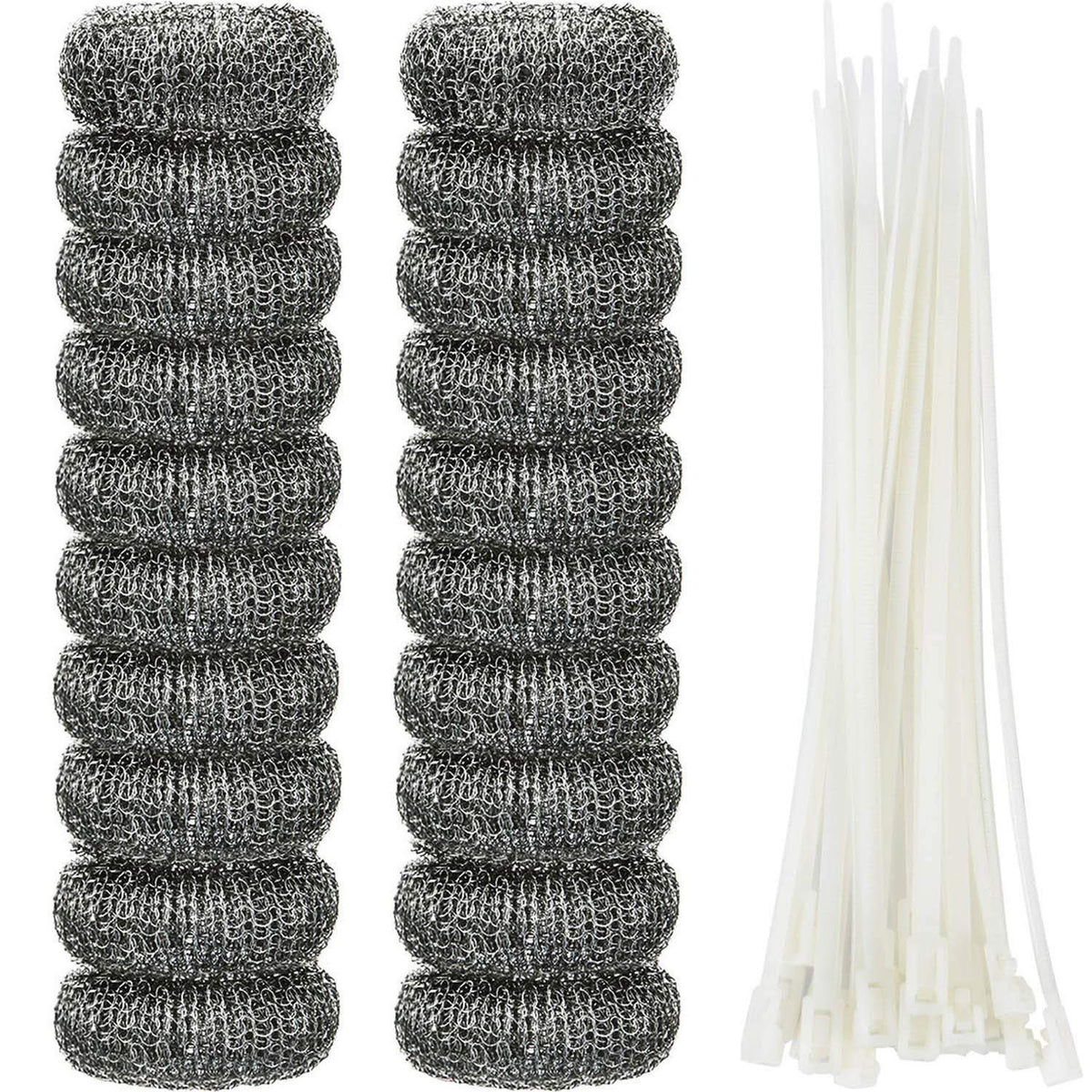 20 Pieces Lint Traps Washing Machine Drain Hose Filter Stainless Steel Snare Laundry Mesh Washing Machine Lint Trap Catcher with 20 Pcs Pieces Cable Ties (40 Count)