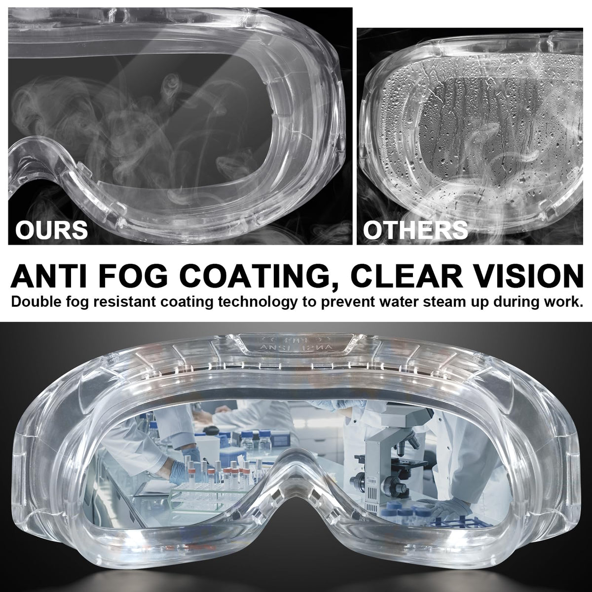 6 Pack Protective Safety Goggles Anti (6 Count)