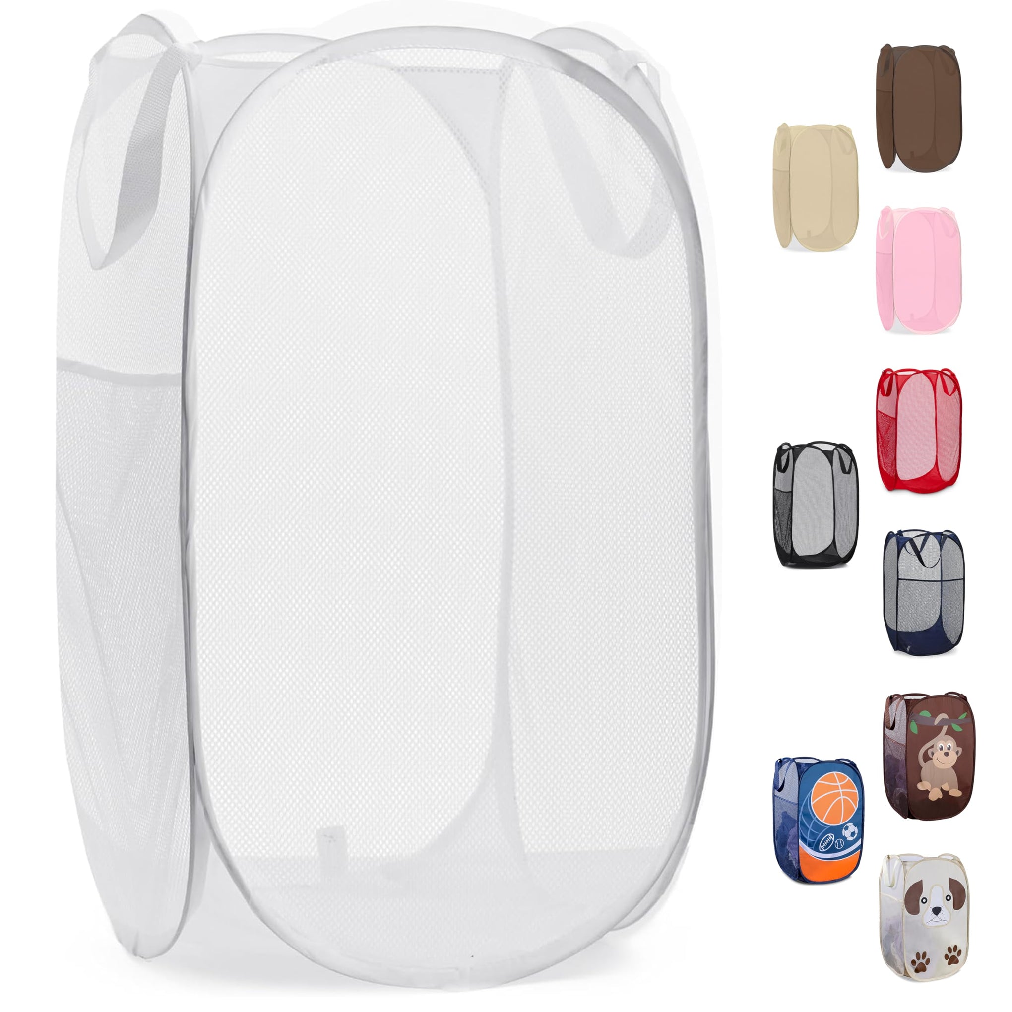 Pop Up Laundry Hamper 71L Sturdy Collapsible Mesh