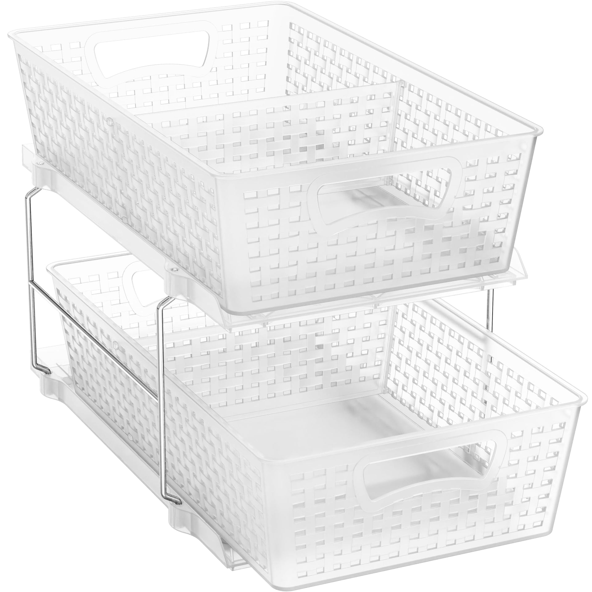 2 Tier Pull Out Sliding Drawer Under Sink Storage