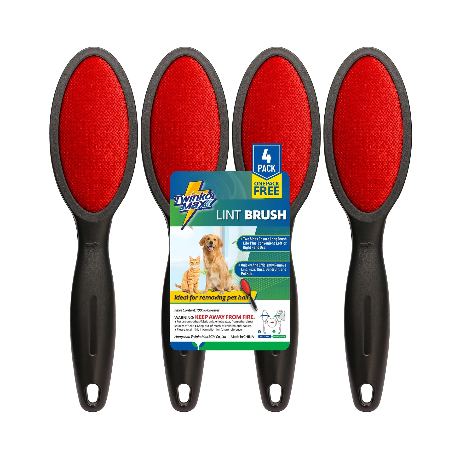 Lint Brush for Pet Hair (4 Count)