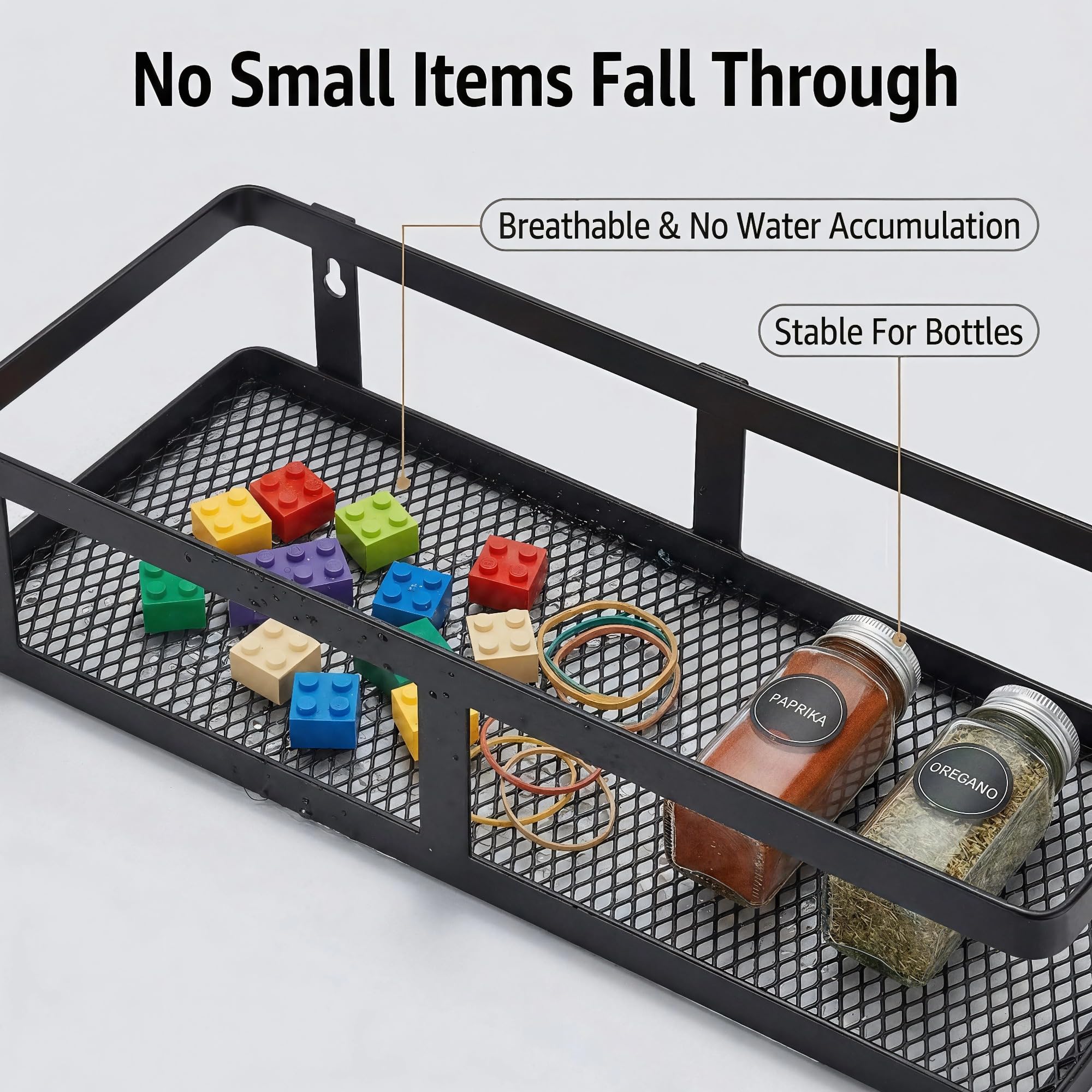 2 Pack Minimalist Shower Caddy Wall Mount (2 Count)